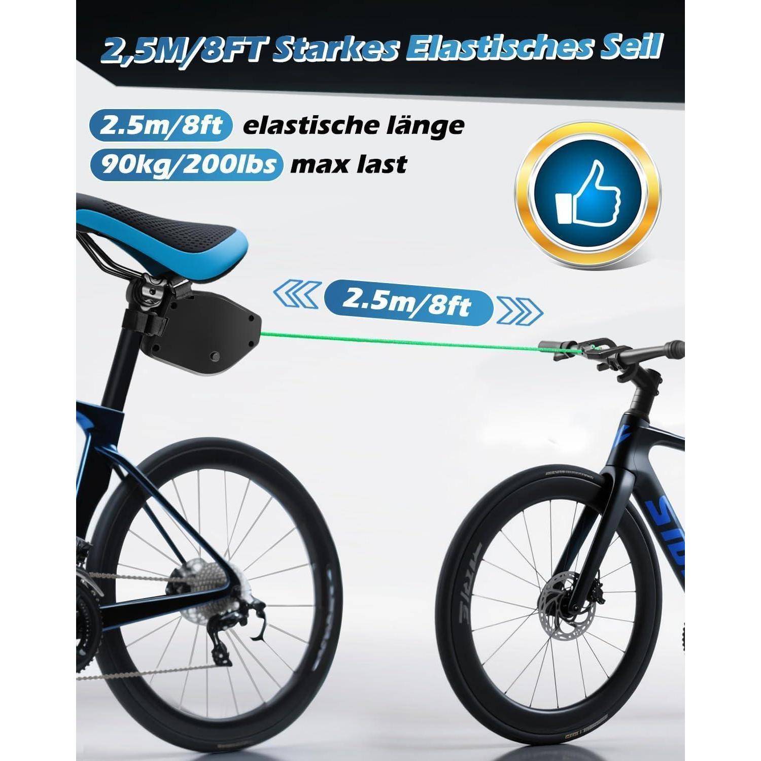 MAIKEHIGH Abschleppseil Fahrrad Kinder, Zugseil Fahrrad Kinder Follow Me Abschleppsystem 2,5 Meter Universell Tragbar Zugsystem Kinderfahrrad