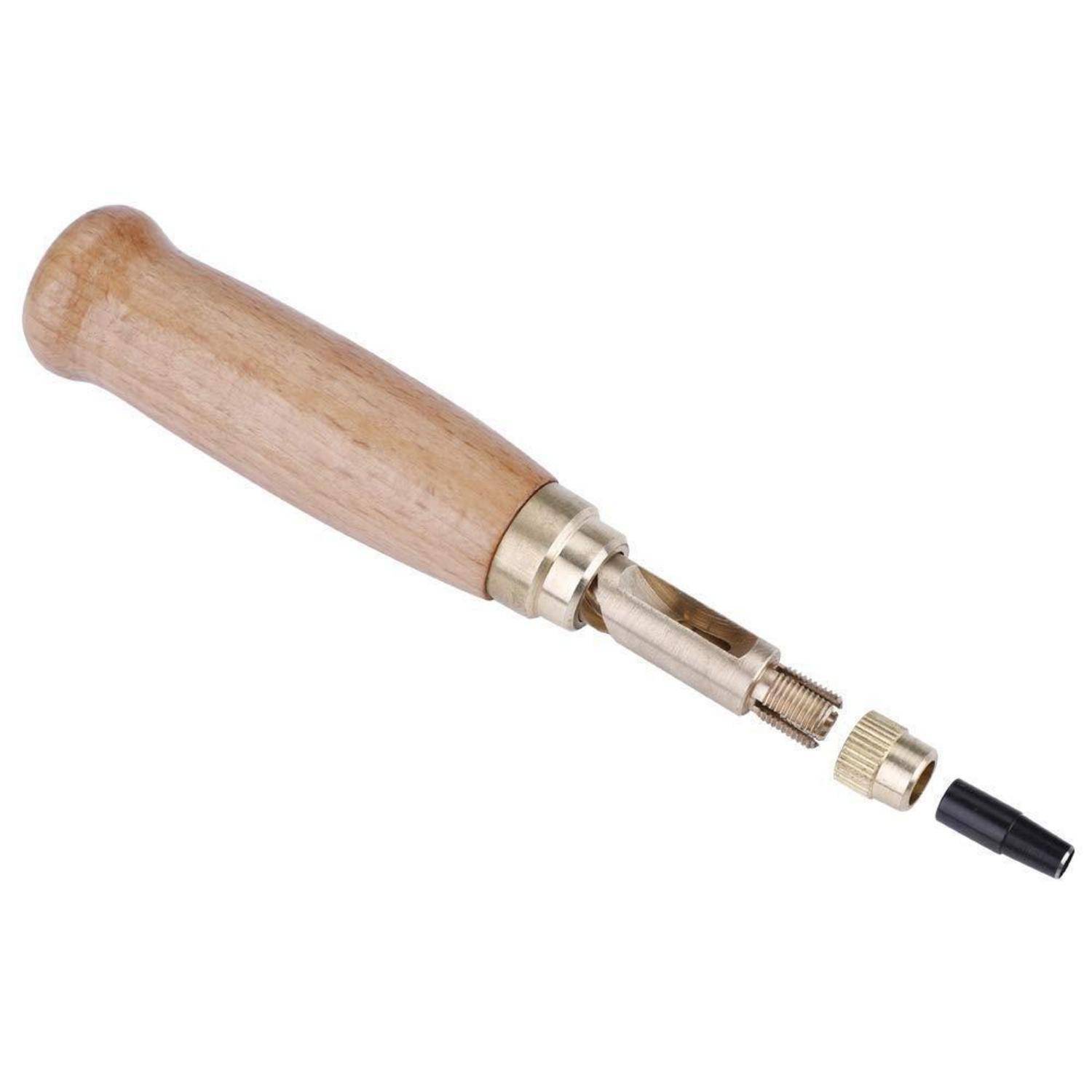 Lochstanzer, Schraublocher für Gürtel Uhrenbänder Holzgriff, Lochstanzer für Papier Leder mit 1.5/2/2.5/3/3.5/4mm 6 Arten Lochdurchmesser