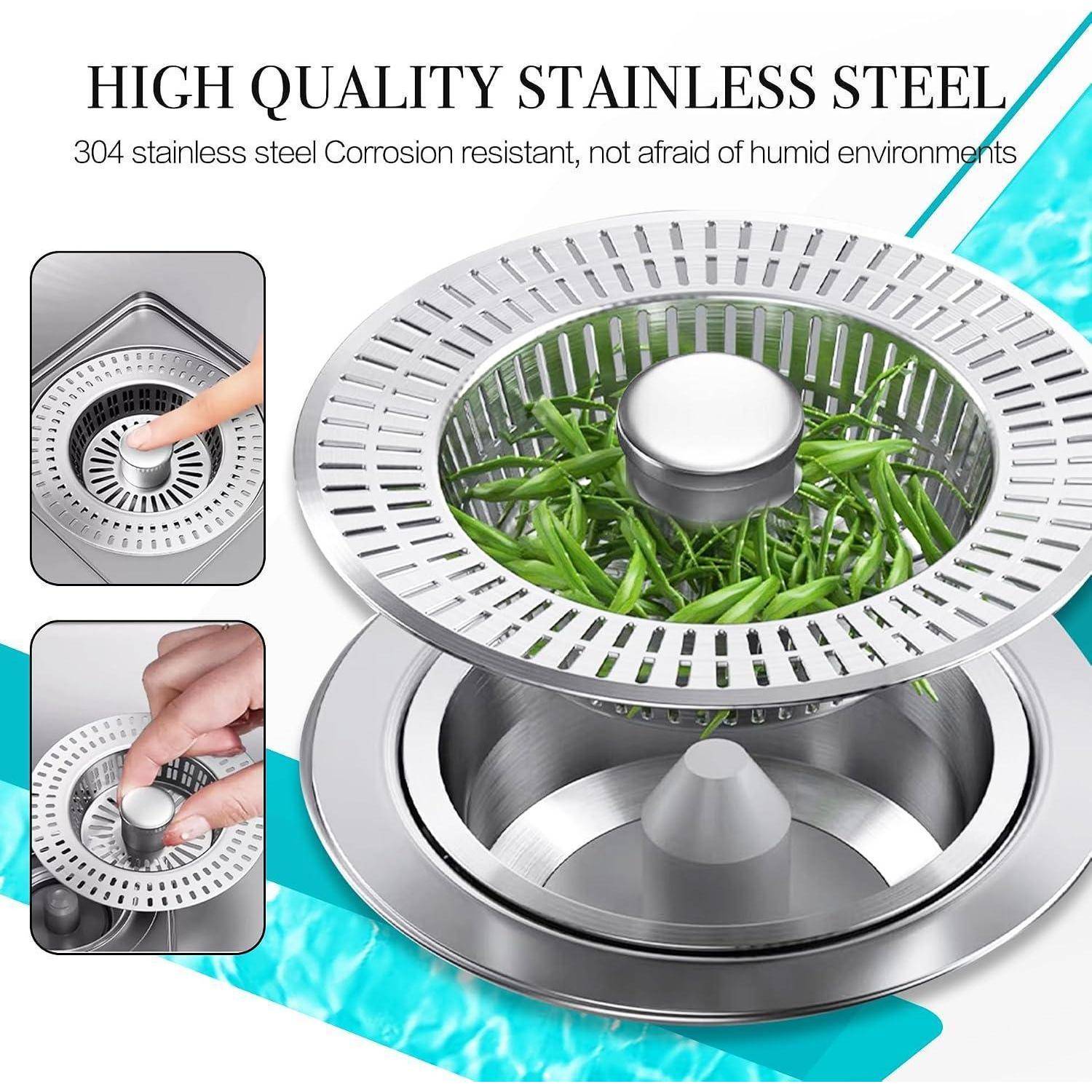 1 Stück Rostfreies Edelstahl Spülbecken Sieb, Schlitze Siebkorb, Abflussstopfen siebkörbchen, Siebkörbchen Spüle, Für Lebensmittelabfälle und H