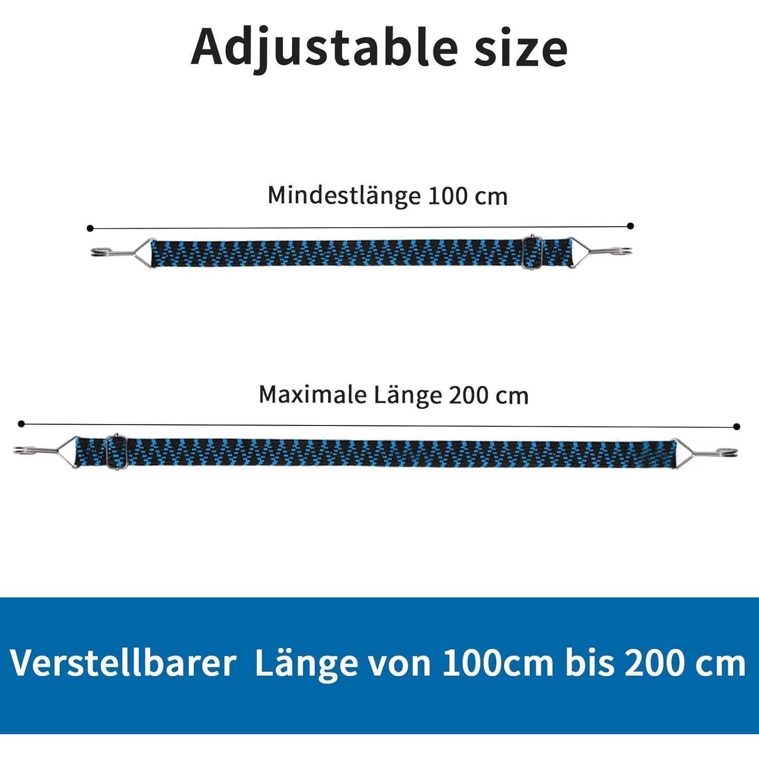 Verstellbar Spanngummi mit Haken,4er Expander mit Haken Gepäckspanner 2M Gummispanner mit Haken für Sackkarre Gepäckträger Fahrrad Auto Dachträge