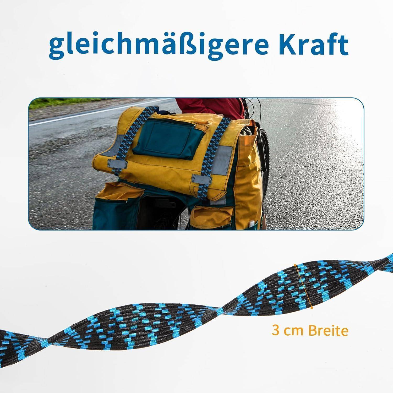 Verstellbar Spanngummi mit Haken,4er Expander mit Haken Gepäckspanner 2M Gummispanner mit Haken für Sackkarre Gepäckträger Fahrrad Auto Dachträge