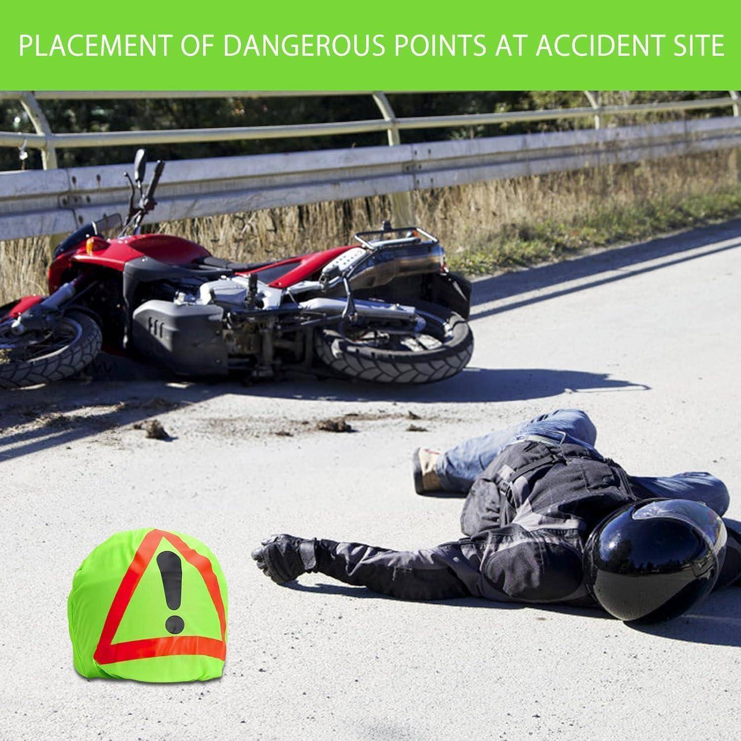 Warndreieck Motorrad Helm Überzug Motorrad Warndreieck Erste Hilfe Pannendreieck Warnhaube für Helme Helmüberzug Motorradhelm Helmbeutel für Unfal