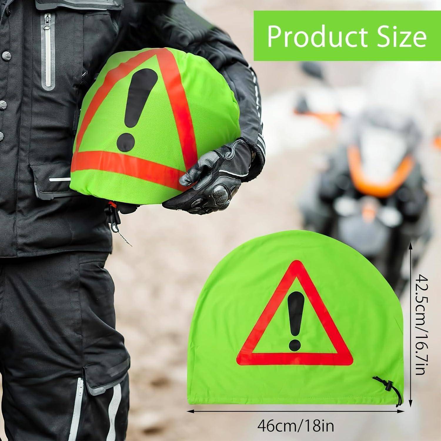 Warndreieck Motorrad Helm Überzug Motorrad Warndreieck Erste Hilfe Pannendreieck Warnhaube für Helme Helmüberzug Motorradhelm Helmbeutel für Unfal