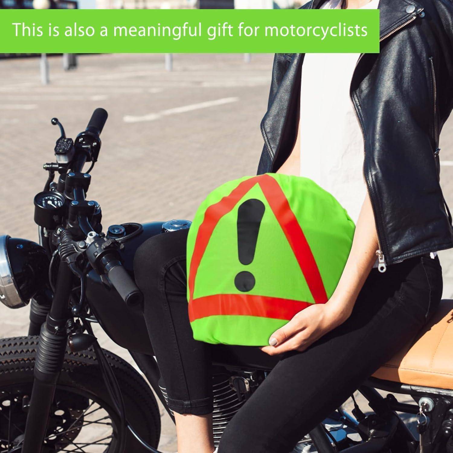 Warndreieck Motorrad Helm Überzug Motorrad Warndreieck Erste Hilfe Pannendreieck Warnhaube für Helme Helmüberzug Motorradhelm Helmbeutel für Unfal