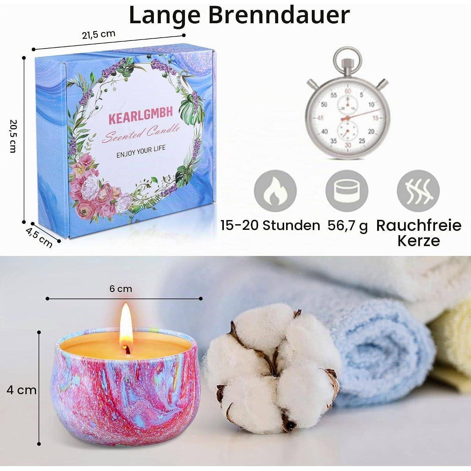 Duftkerzen Geschenkset für Frauen, KEARLGMBH 9 Pack Aromatherapie Kerzenset zum Stressabbau, Natürliches Sojawachs Damen Weihnachten Deko Duftkerze