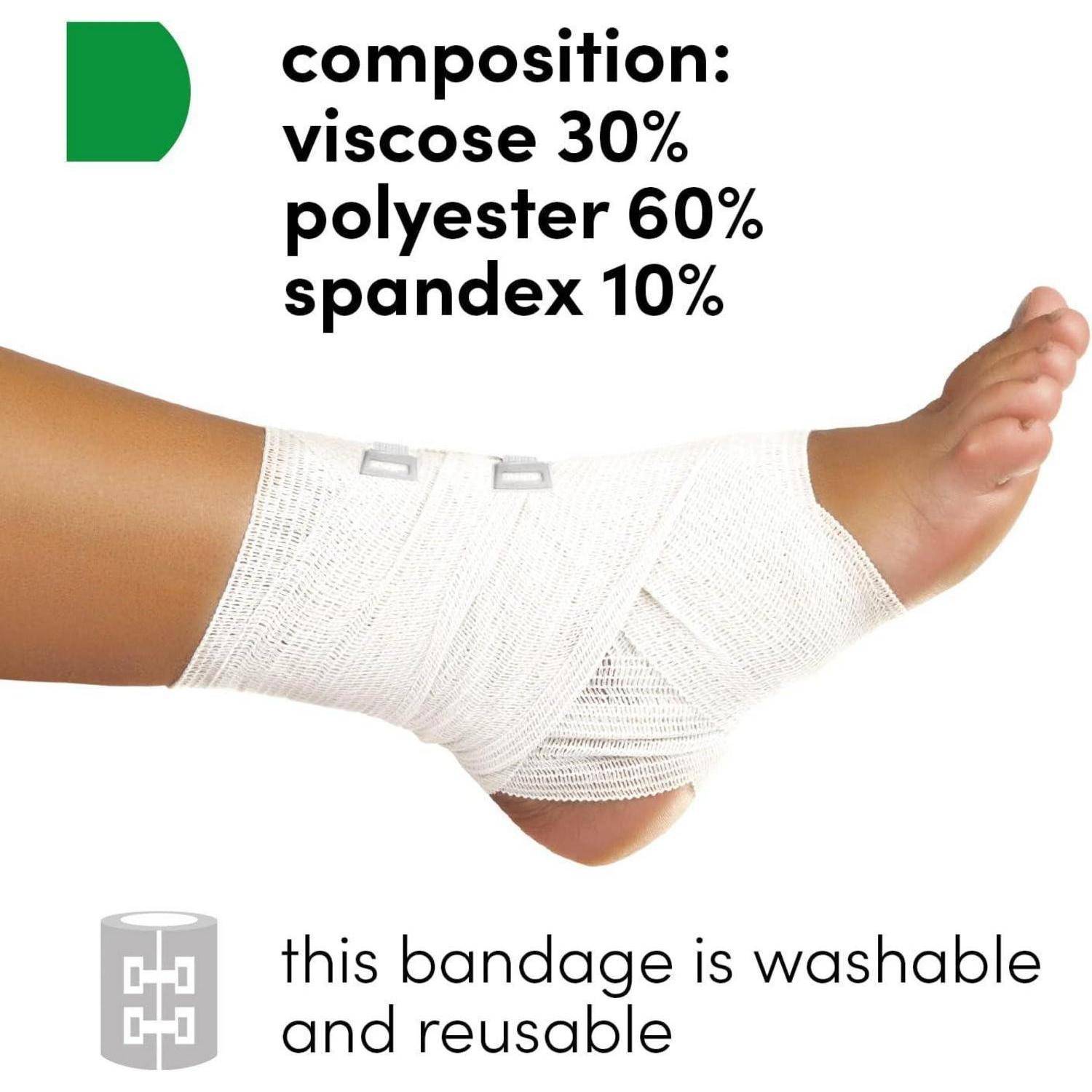 Medrull 5 Stück Dauerelastische Universal Binden 10cm x 4 m Elastic Light BANDAGE - Universalbinde mit 2 Clips - Gedehnt, Luftdurchlässig, Elastisch