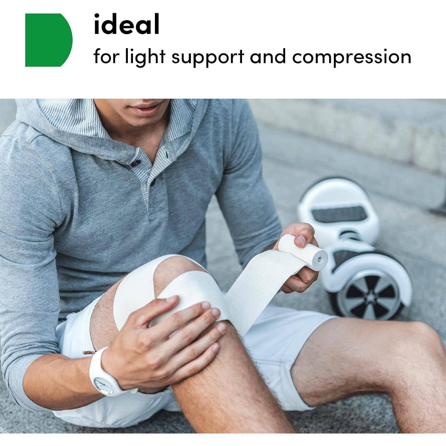 Medrull 2 Stück Dauerelastische Universal Binden 6cm x 4 m Elastic Light BANDAGE - Universalbinde mit 2 Clips - Gedehnt, Luftdurchlässig, Elastisch