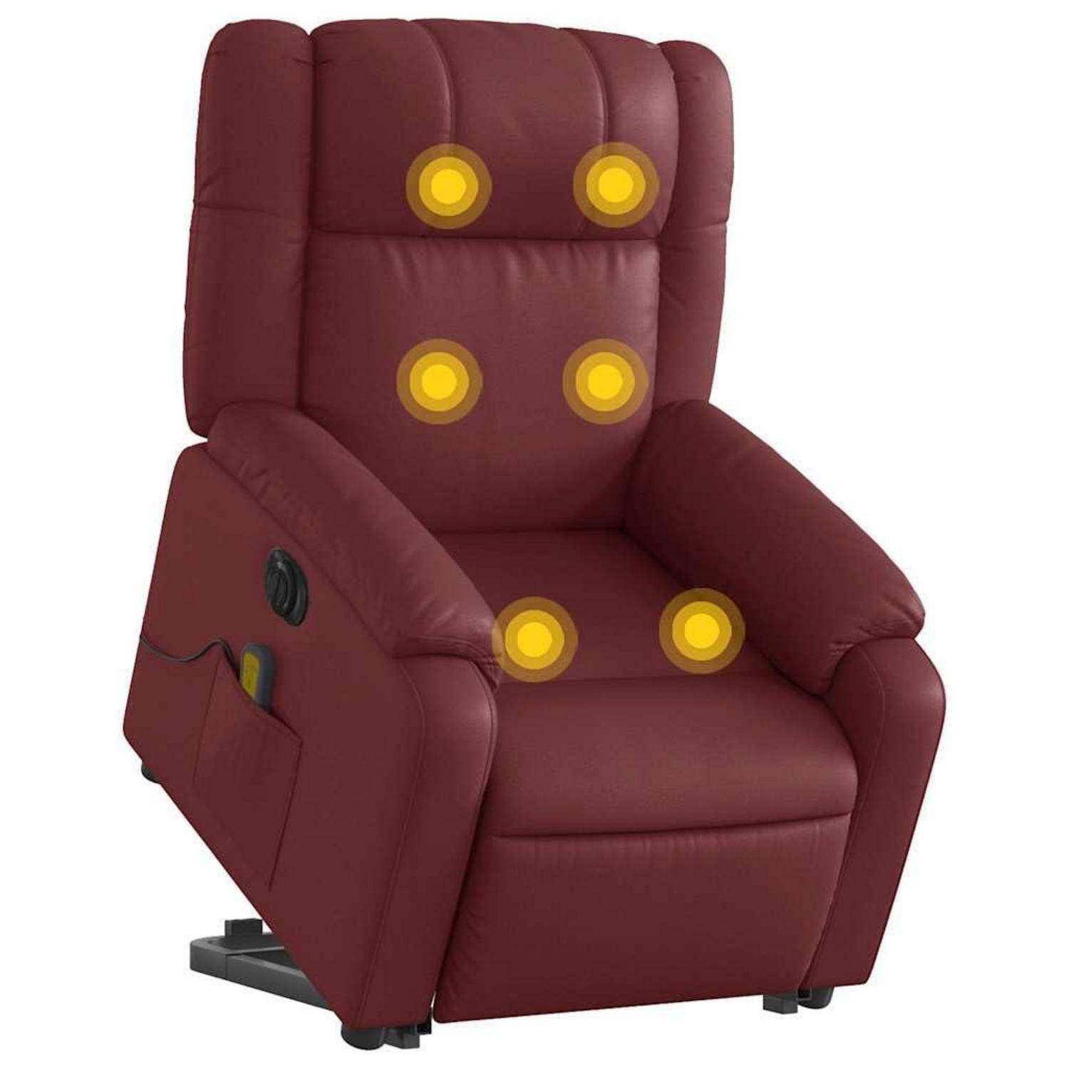 vidaXL Massagesessel, Sessel mit Aufstehhilfe Elektrisch, Relaxsessel mit Liegefunktion Vibrationsfunktion, Fernsehsessel Liegesessel Aufstehsessel