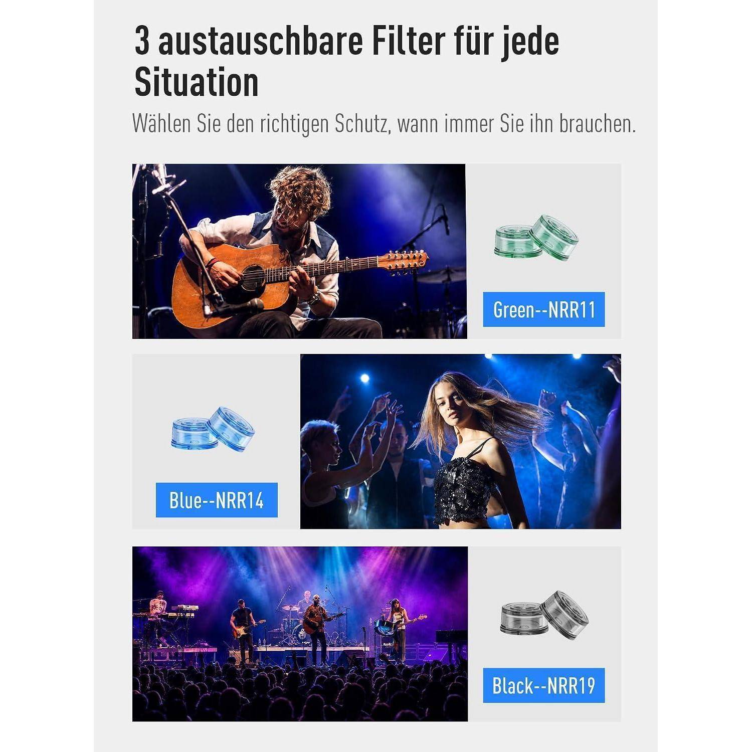 Hearprotek Musik Gehörschutz Ohrstöpsel, ohrstöpsel für Party, Konzert, Festival, Disco, DJ, Club und reisen, kleine ohren, mit Alubehälter Himme
