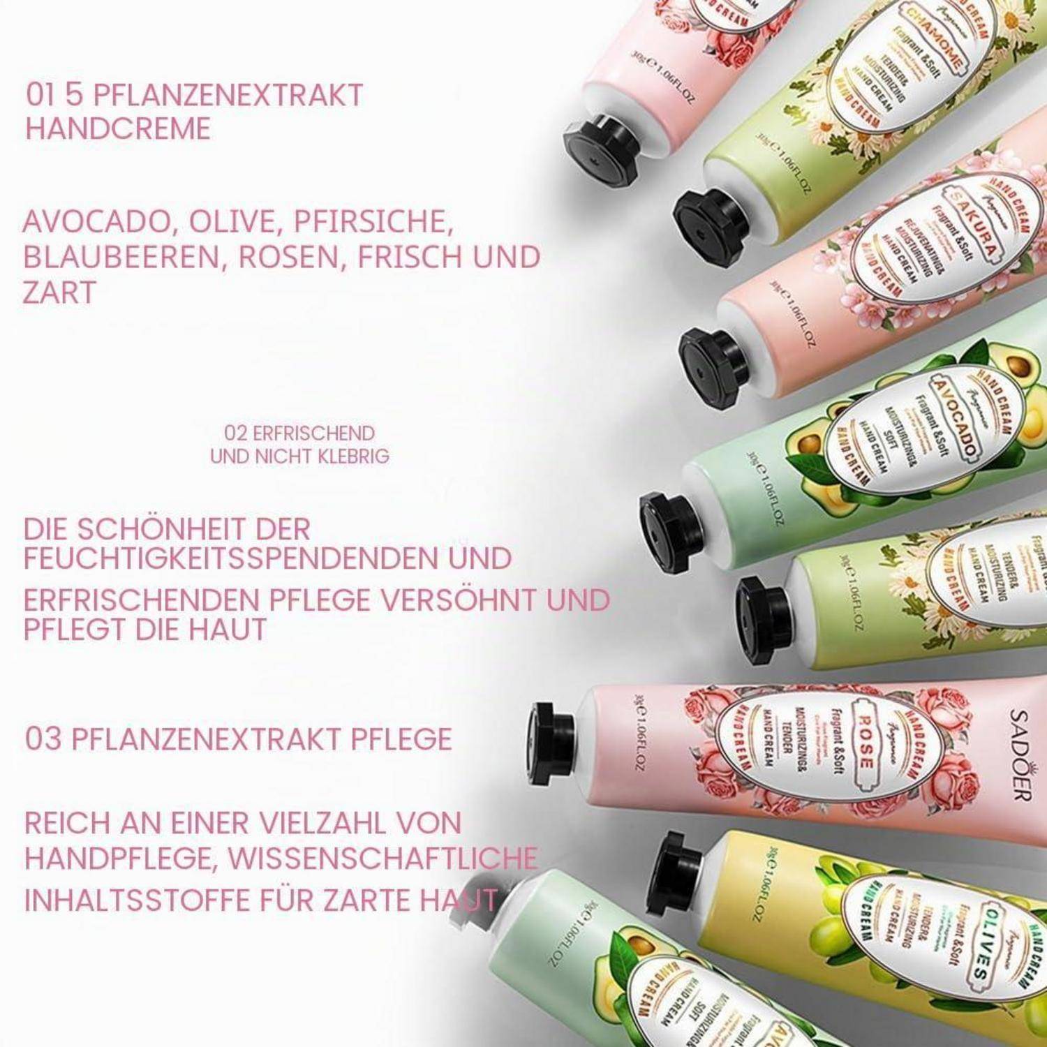 Handcreme Set,12pcs Handcreme Damen Geschenkset,Geschenke für Frauen,Mini Handcremes Geschenkset,Handcremes Weihnachtsgeschenke,Trockene Hände Fuß