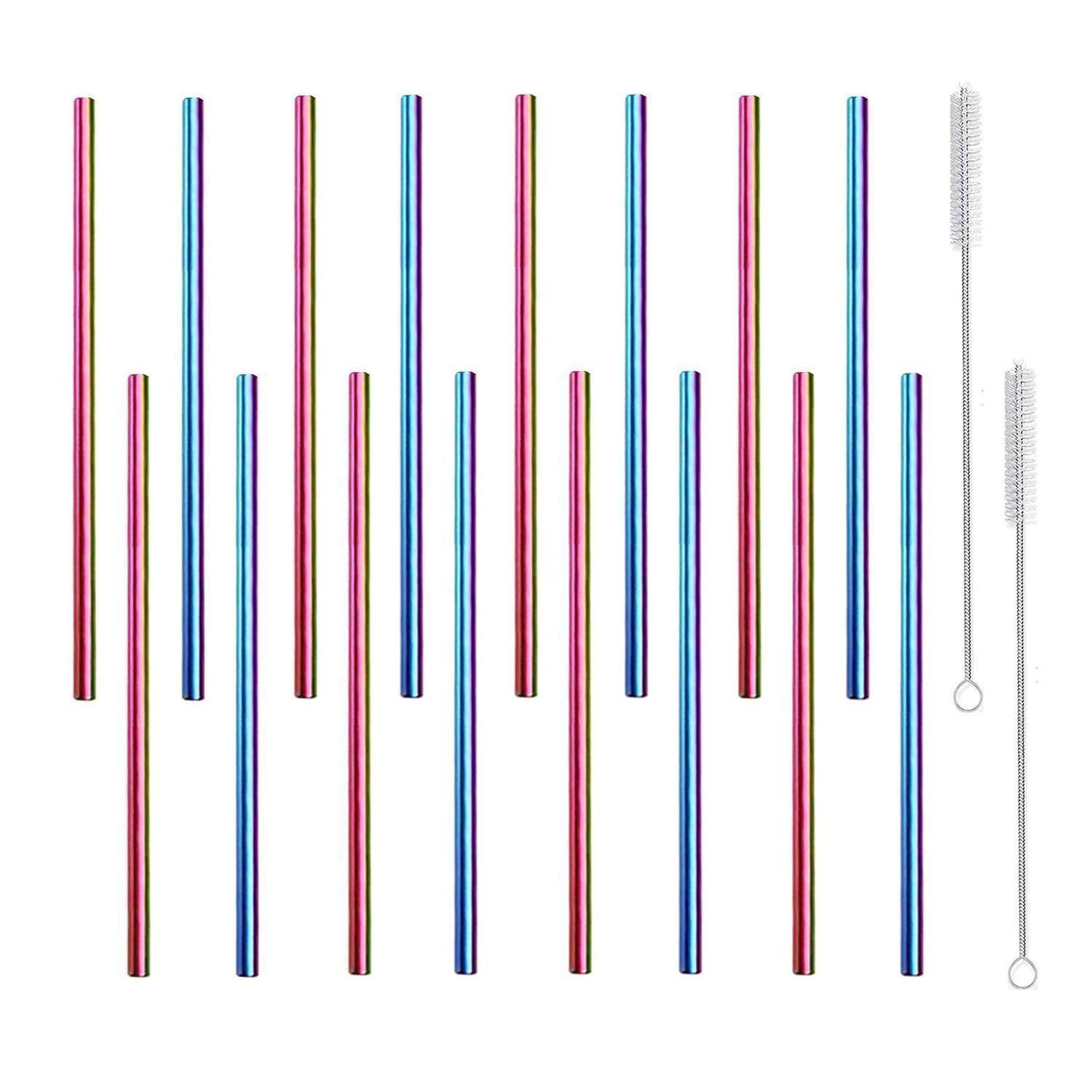 Metall-Trinkhalme, kurz, klein, Edelstahl, wiederverwendbar, für Kinder, Saft, Cocktails, Kaffee, Bar, Party, Zuhause, Büro, Restaurant, 150 mm Län