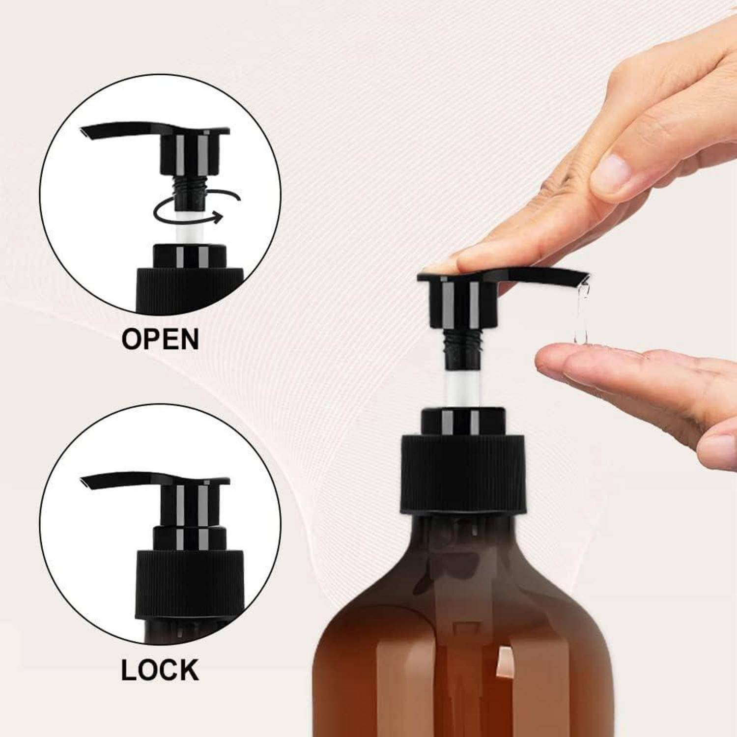 4 Stück 500 ml Seifenspender Flaschen, Leere Plastik Pumpspender für Lotion, Duschgel, Shampoo und Conditioner, Flüssigseifenspender mit Wasserdich