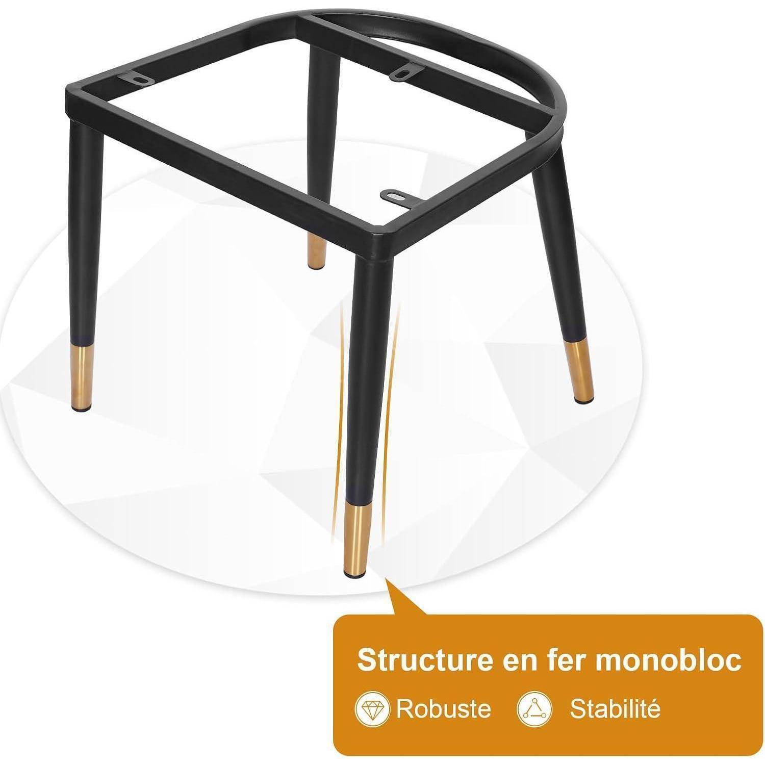 Bekrvio Esszimmerstühle 2er Set, 200 kg Belastbar, Kunstleder Polsterstuhl mit 8 cm Sitzpolster, Stuhl Esszimmer mit Hoher Rückenlehne & Metallgeste