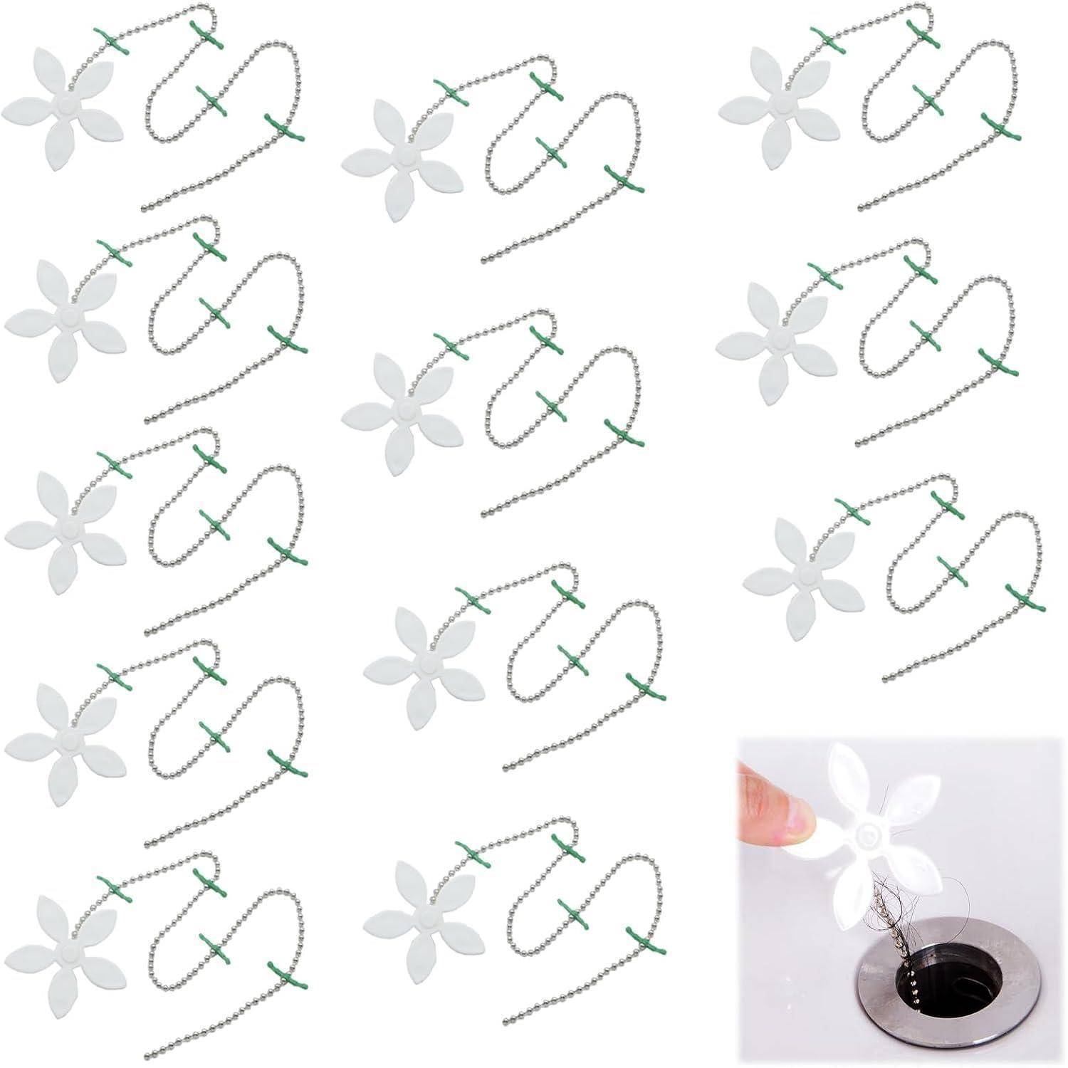 12 Stück Abflusssieb Dusche Chaîne Shower Drain Hair Catcher | Blumenförmiger Haarauffang Abfluss Dusche,Geeignet für Badezimmer, Badewanne Blumen