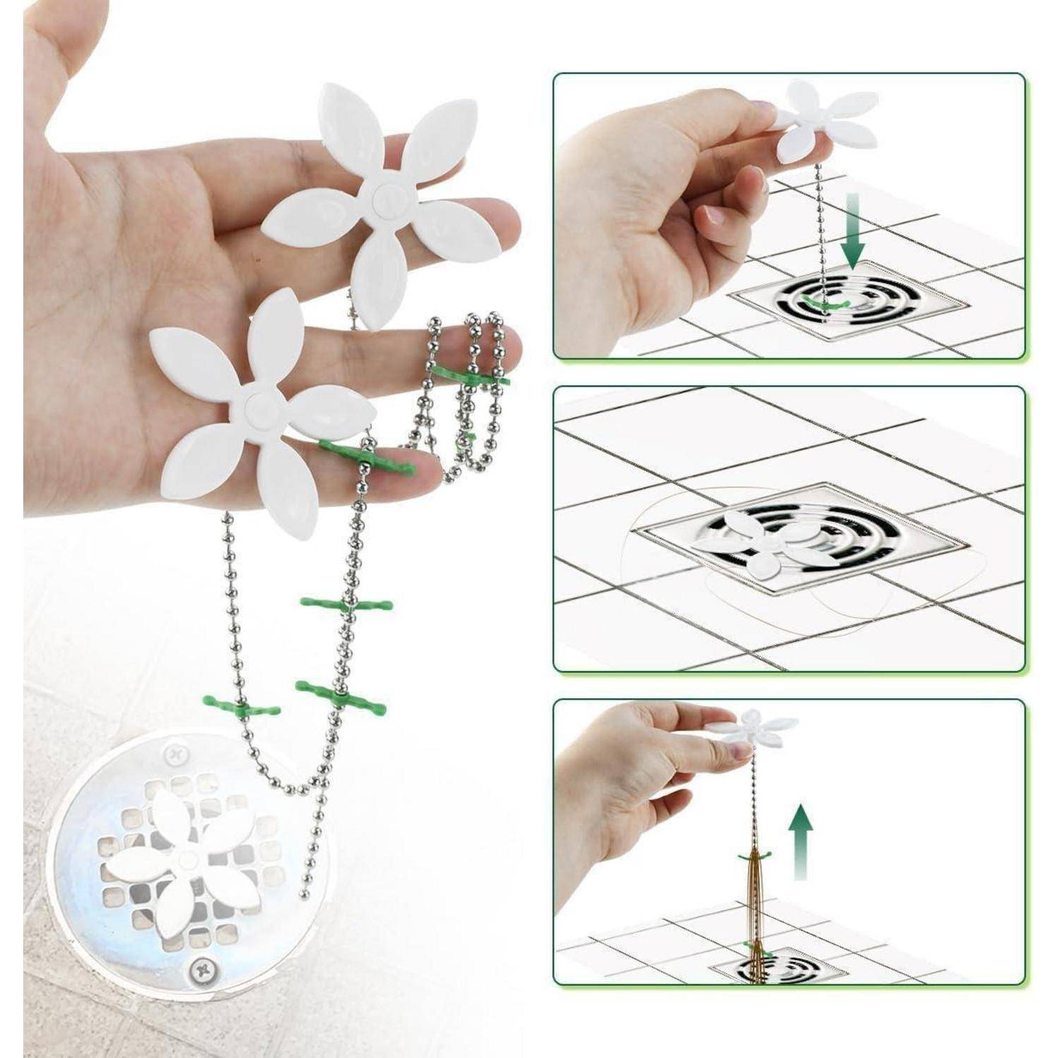 12 Stück Abflusssieb Dusche Chaîne Shower Drain Hair Catcher | Blumenförmiger Haarauffang Abfluss Dusche,Geeignet für Badezimmer, Badewanne Blumen