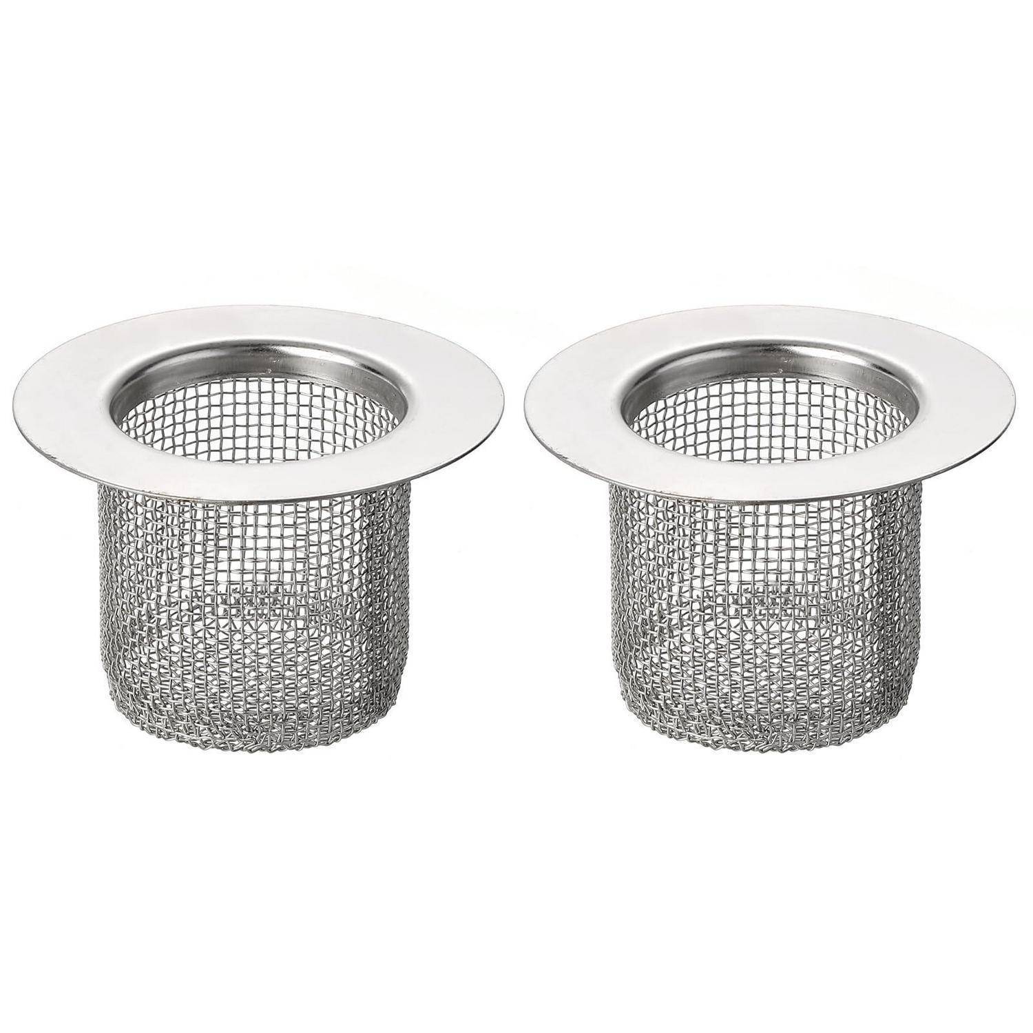QUARKZMAN 2er-Set Waschbecken-Siebe, passend für Abflusslöcher mit einem Durchmesser von 40 mm bis 50 mm (1,57"-2"), 40 mm tief, aus Edelstahl 304