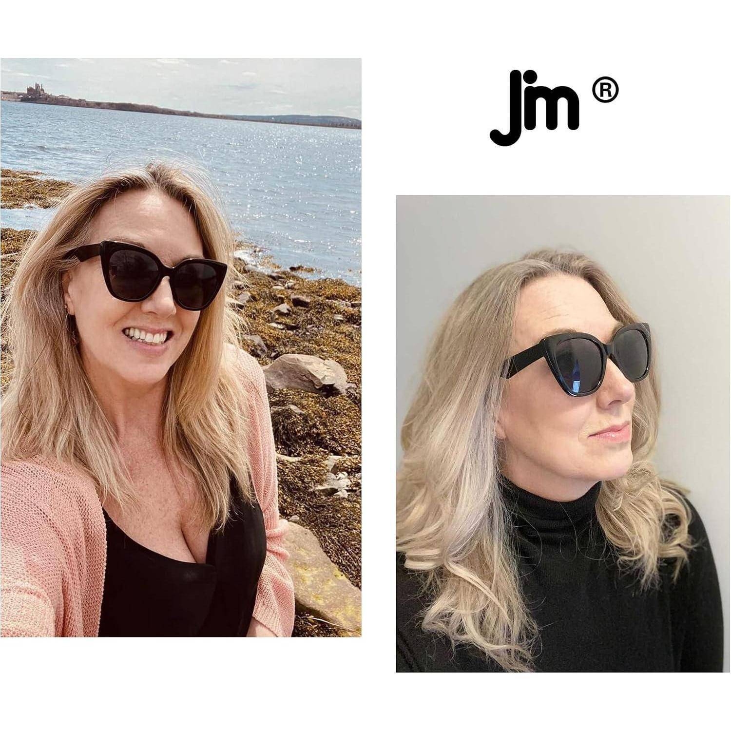 JM 2 Pack Classic Bifokal Lesebrillen Übergroße Cateye Stilvolle Sonnenbrillenleser für Damen Schwarz+Schildkröte +1.5 Schwarz+schildkröte 1.5 x