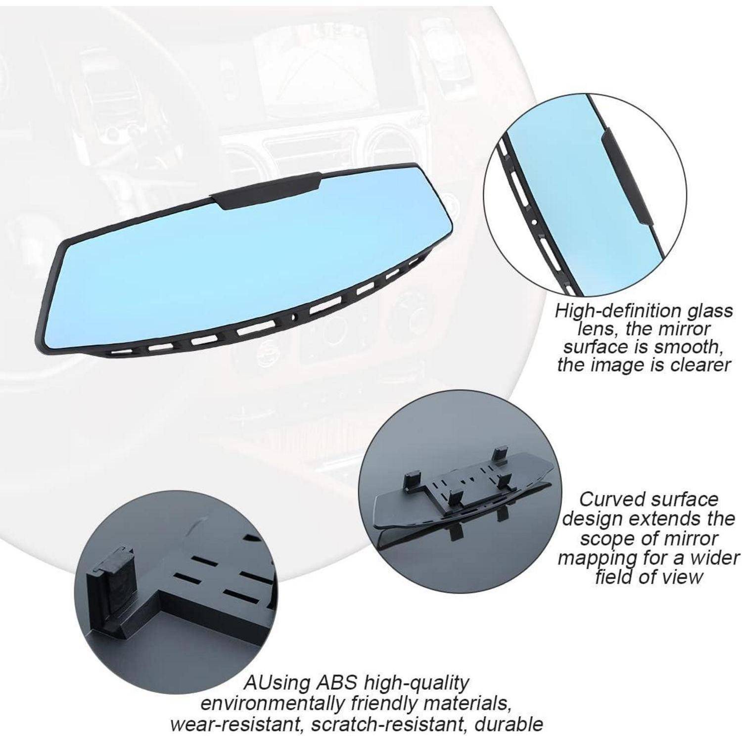 JNNJ Rückspiegel Auto, Anti-Blendung Innenspiegel Large Vision Spiegel, Blendschutz Auto Rückspiegel Zum Aufstecken Weitwinkel Spiegel Für Autos,