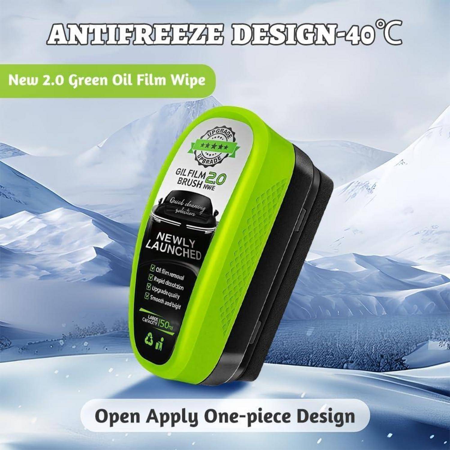 flintronic Automotive Oil Film Cleaning Brush, 2025 New Car Glass Cleaner, 150ML Autoglas-öLfilmreiniger Auto, Upgraded 2.0 ölabweisende Folie für