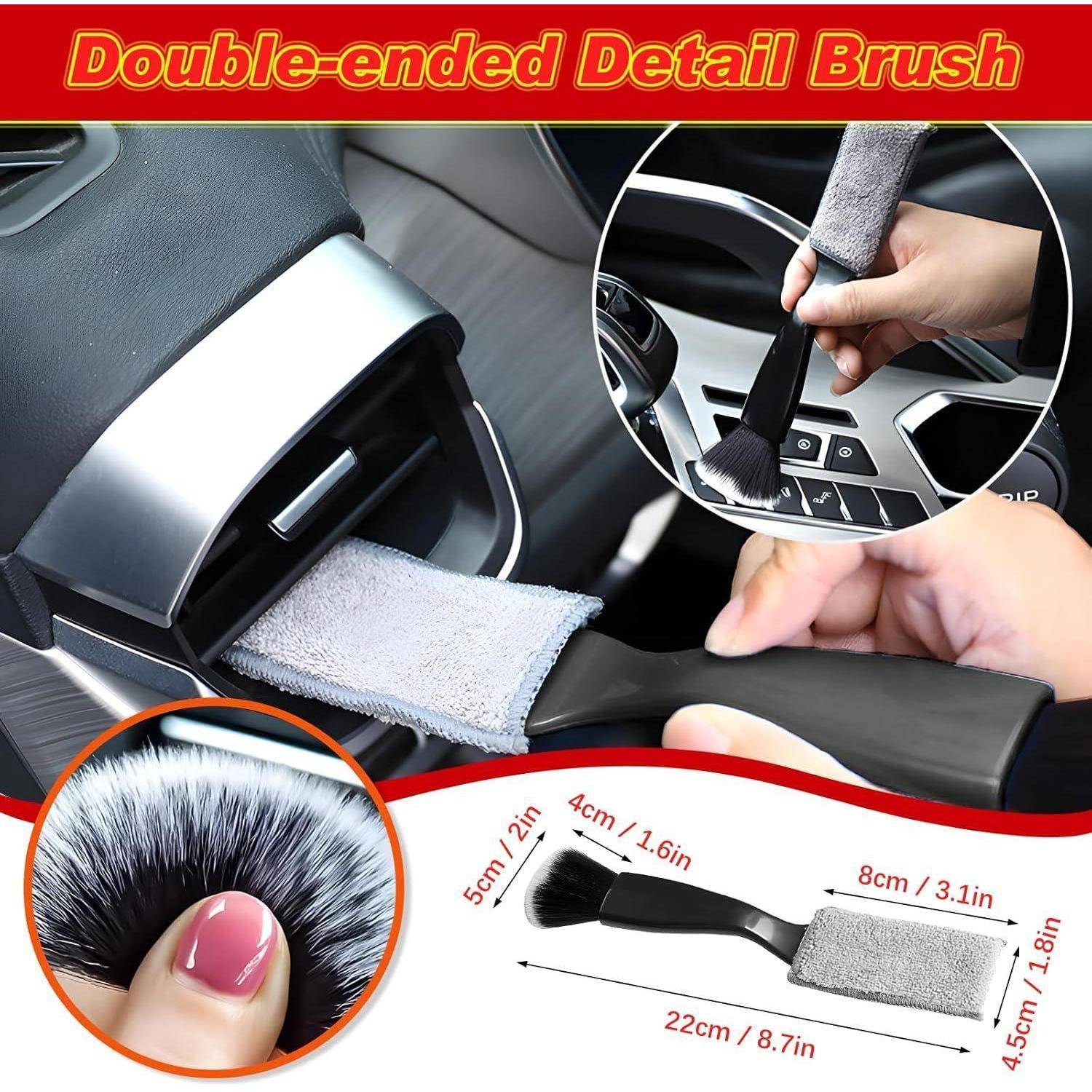 Auto Reinigungsset, 6 Stück Autopflege Set, Auto Detailing Pinsel Auto Waschanlage Set, Autoreinigungsset für Auto Innen und Außen