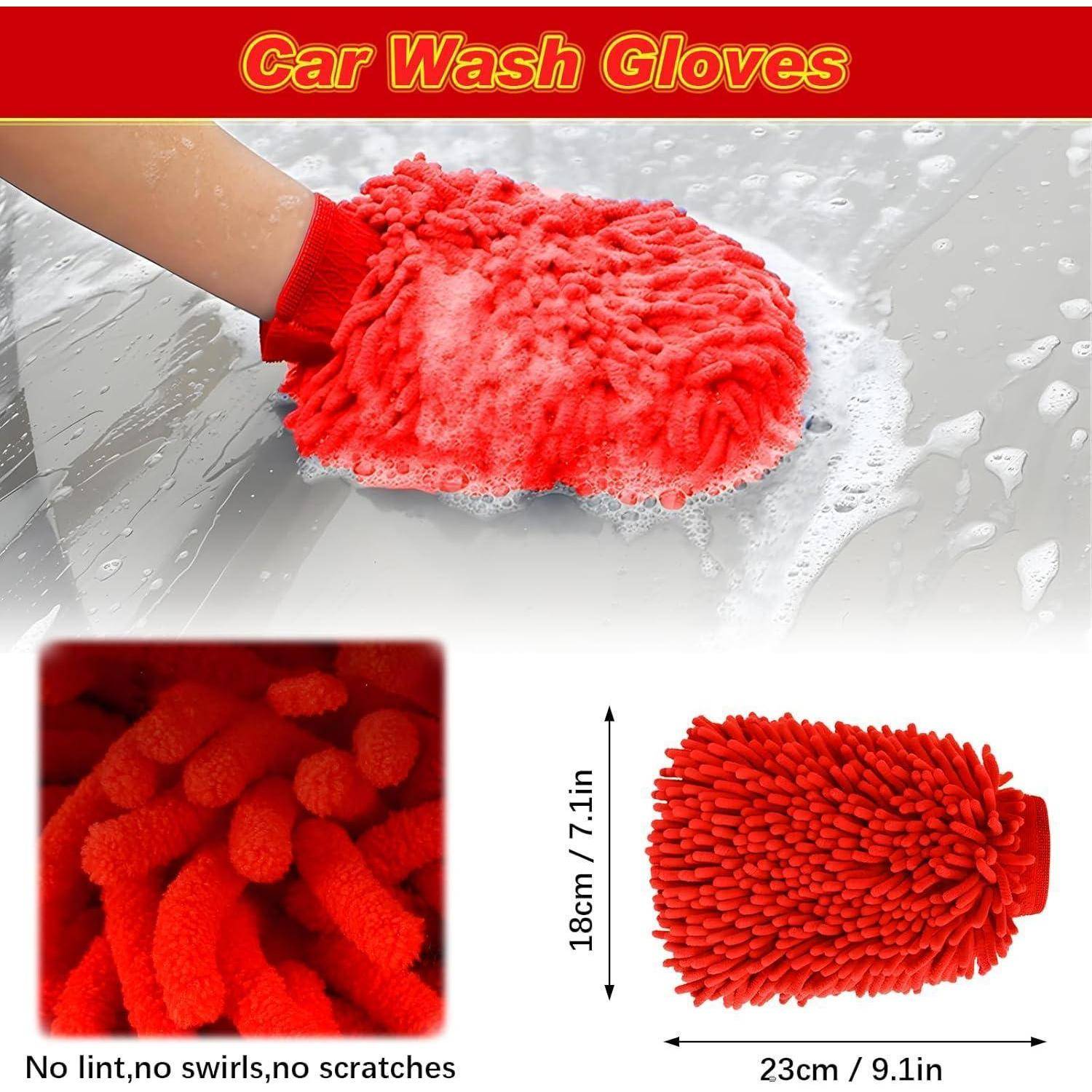 Auto Reinigungsset, 6 Stück Autopflege Set, Auto Detailing Pinsel Auto Waschanlage Set, Autoreinigungsset für Auto Innen und Außen