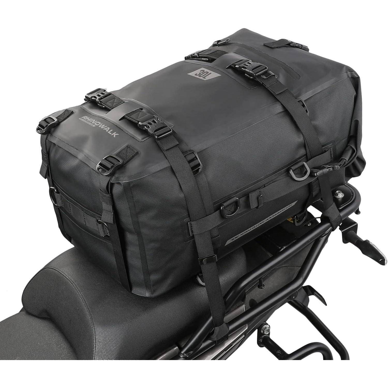 Rhinowalk Motorrad Sitztasche 8/15/30L Wasserdicht Motorradtasche Satteltaschen Gepäckträgertaschen Hecktasche Hinterradtasche Motorradgepäck Tasch