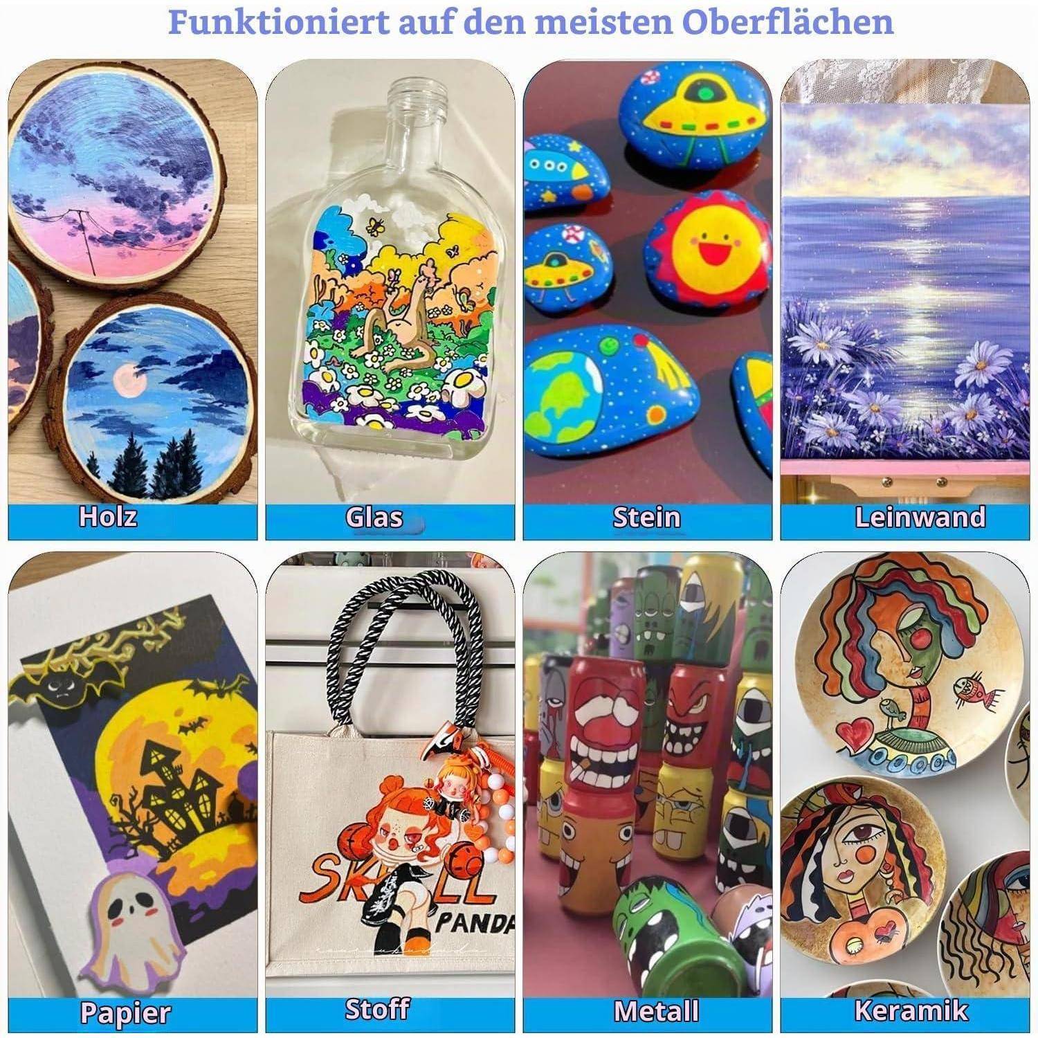 Acrylstifte für Steine Wasserfest, 72 Farben/36 Stifte Dual Tip Acrylfarben Stifte Steine Bemalen Set Acrylstifte fürSteine Holz Glas Leinwand Papie