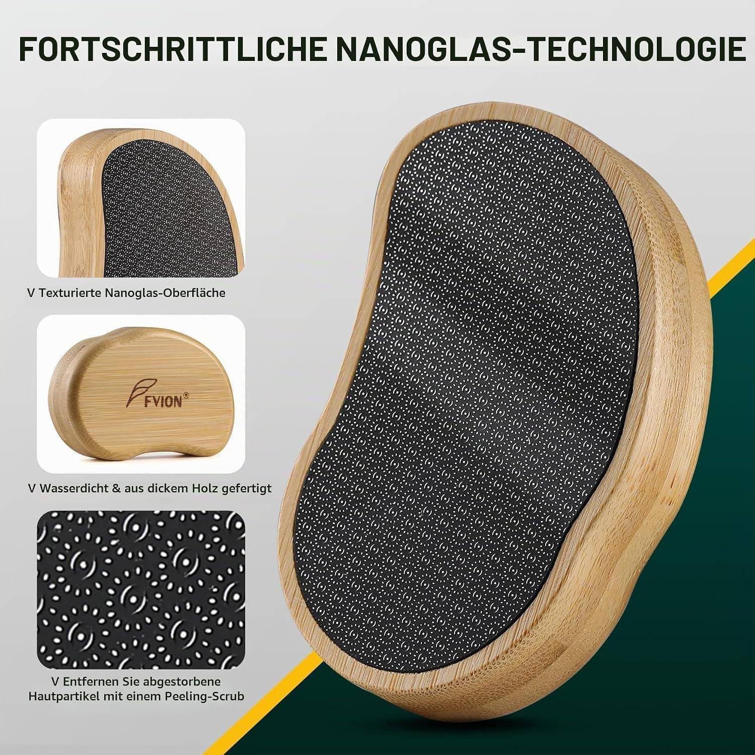 FVION Nano Glas Hornhautentferner, Hornhaut Entfernen Fuß， Hornhautentfernung Nass & Trocken, Professionelle Hornhautfeile Fußpflege, Hochwirksame