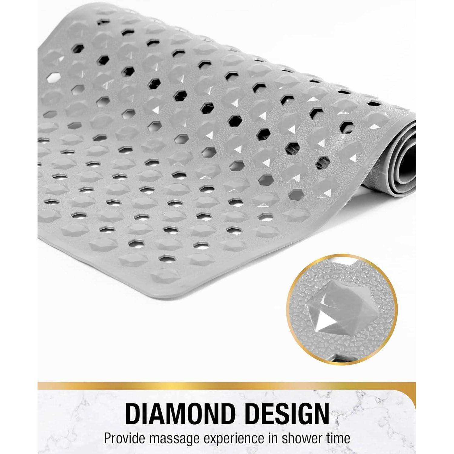 HITSLAM Badewannenmatte rutschfest, 101 x 40cm Lange Antirutschmatte Badewanne, Duschmatte rutschfest BPA Frei, Schimmelresistent