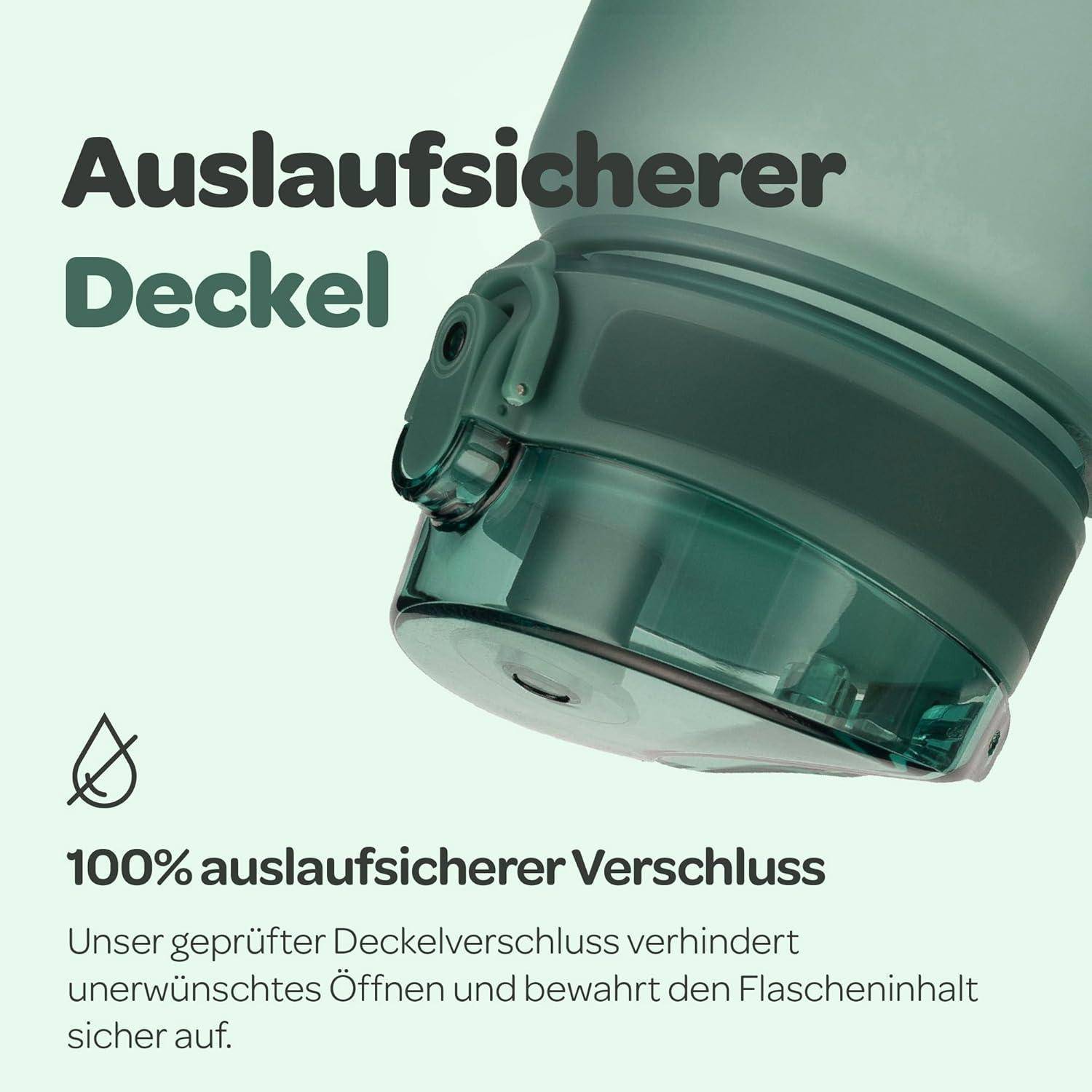 Hydracy Trinkflasche mit Fruchteinsatz - 500ml Wasserflasche - BPA-freie Trinkflasche mit Zeitmarkierung Auslaufsichere Sportflasche