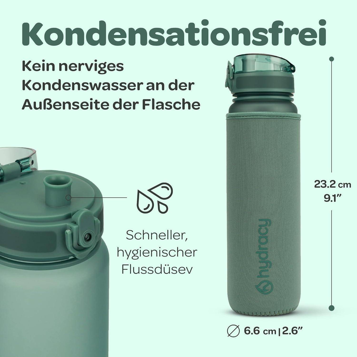 Werbegrafik für eine grüne isolierte Flasche, die 