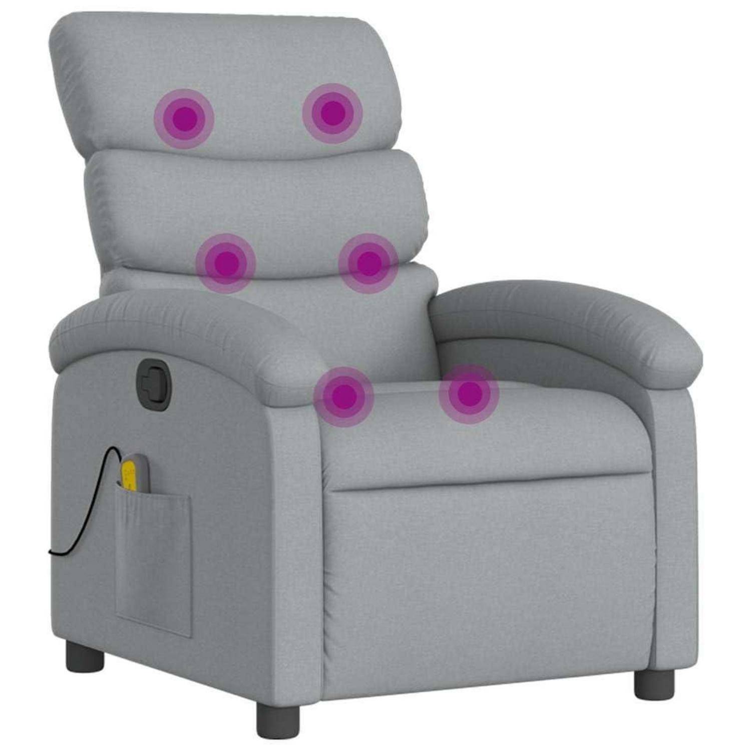 vidaXL Massagesessel ohne Netzadapter, Sessel Verstellbare Rückenlehne, Fernsehsessel Relaxsessel mit Vibrationsfunktion, Liegesessel Polstersessel
