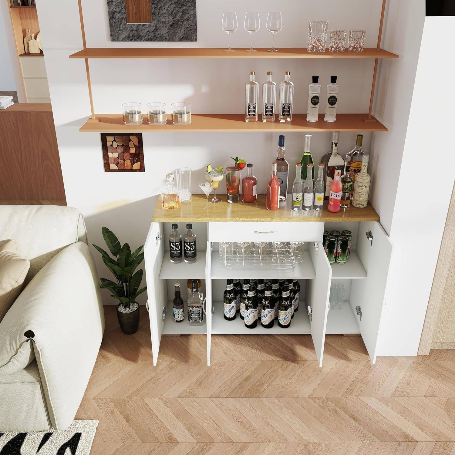 Kommode Weiß mit Anti-Kipp-Funktion, Sideboard Flur mit Mehreren Fächern, Komodenschrank für Schlafzimmer