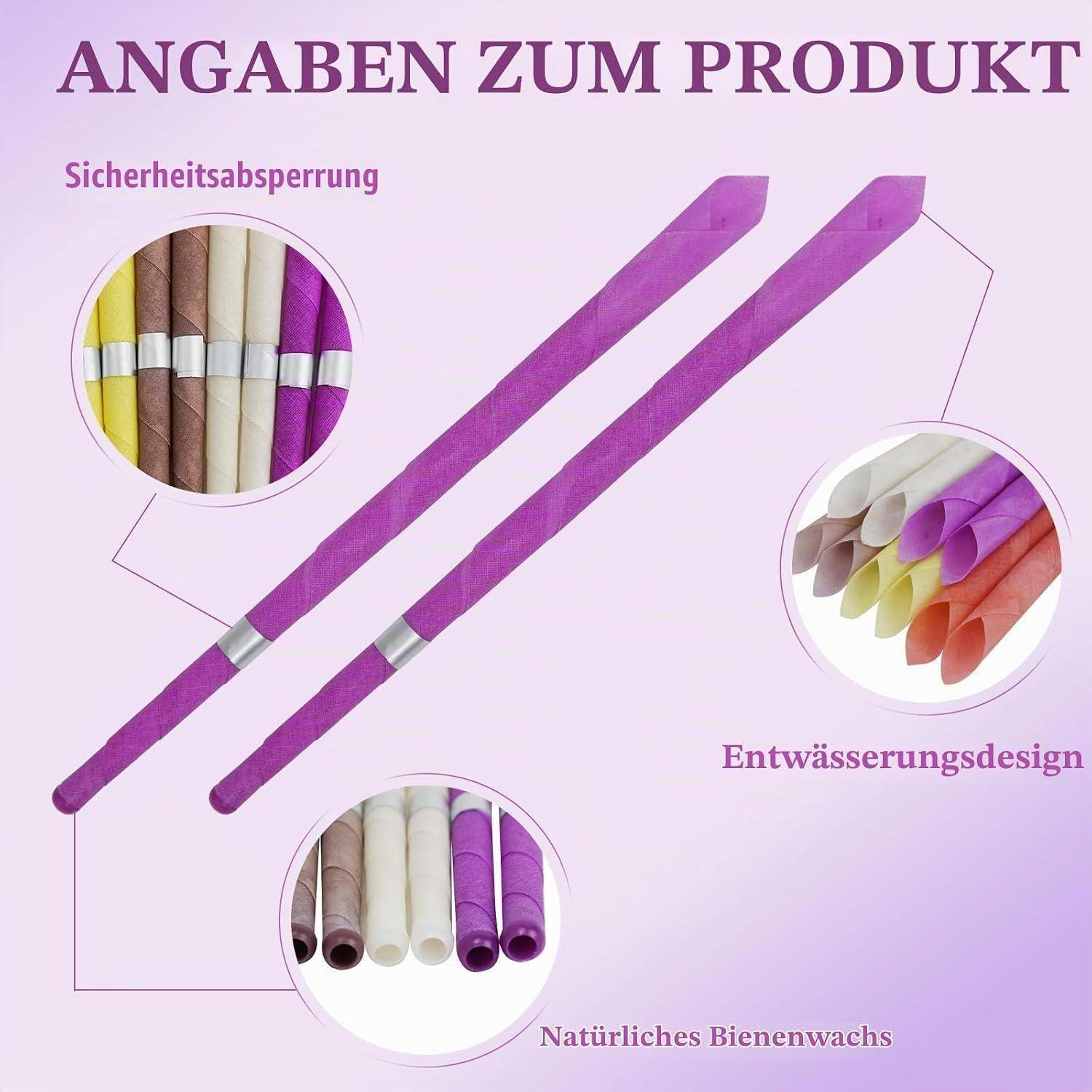 10 Stük Ohrenkerzen Set, Bienenwachs Ohrreinigungskerzen Mit Schutzscheiben | Natürliche Ausführung Für Entspannende Anwendung; Geeignet Als Zubeh