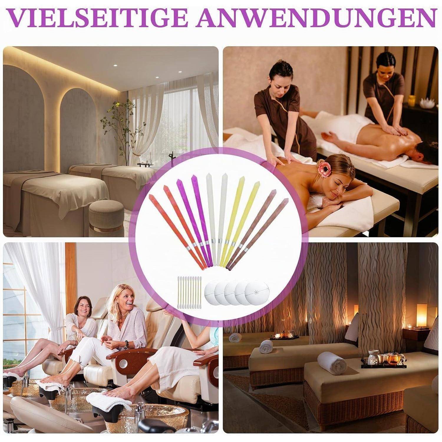 10 Stük Ohrenkerzen Set, Bienenwachs Ohrreinigungskerzen Mit Schutzscheiben | Natürliche Ausführung Für Entspannende Anwendung; Geeignet Als Zubeh