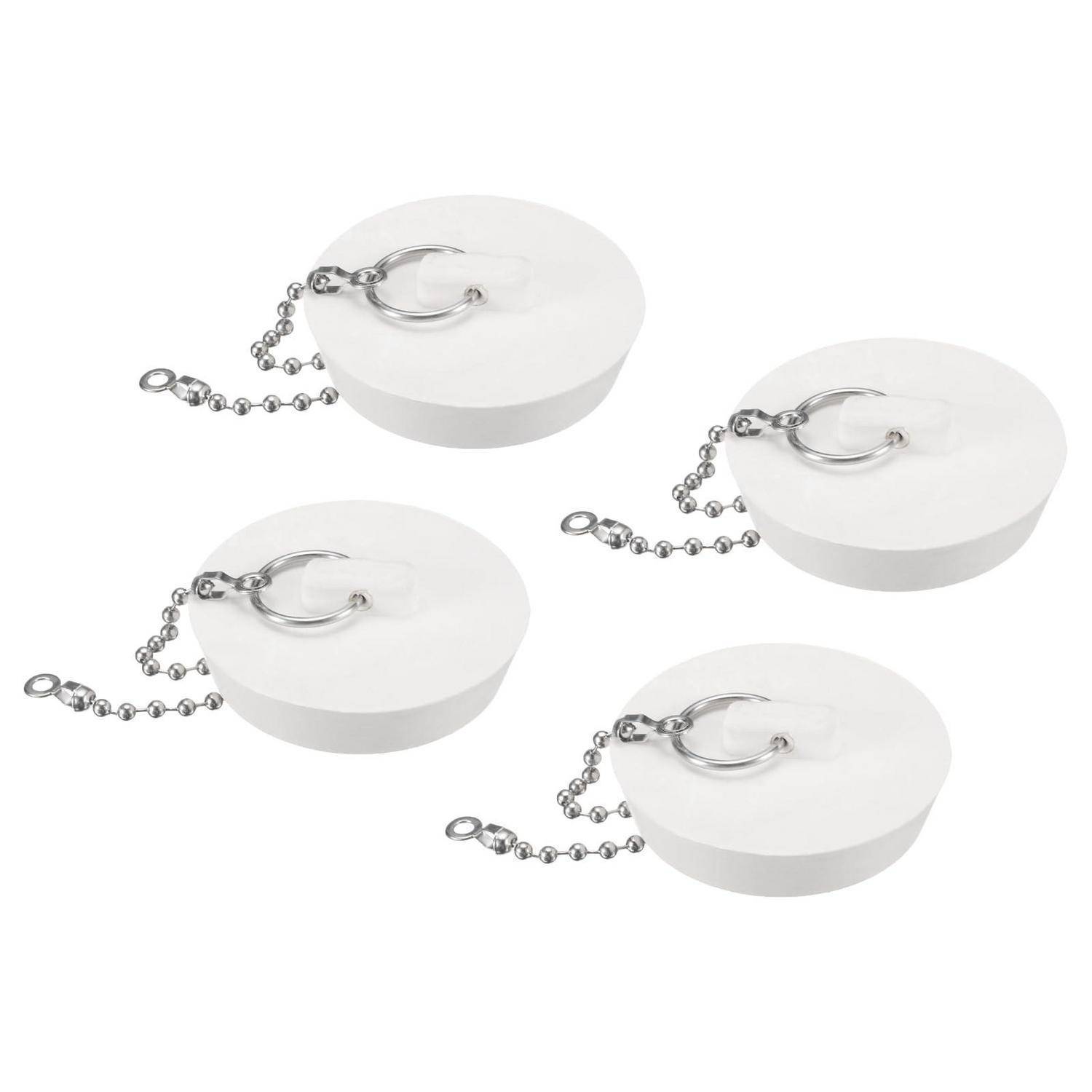 QUARKZMAN 4 Stück Abflussstopfen Ø51mm Badewannenstöpsel Waschbeckenstöpsel Gummi Stopfen Abflusssieb Abflussstöpsel Gummistöpsel Küchenspüle
