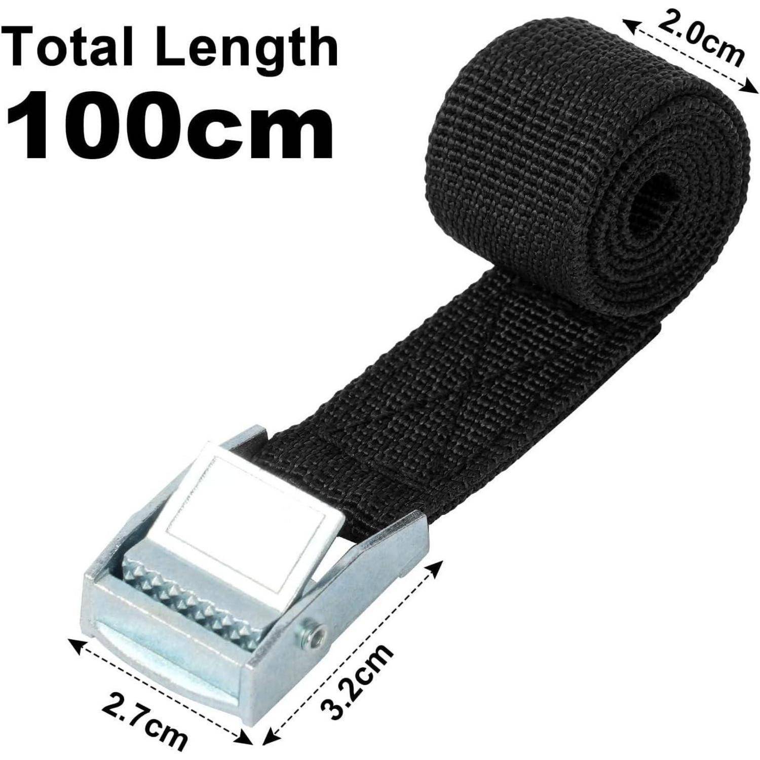 URAQT Spanngurt Befestigungsgurt, 10 Stück 150kg 1 Meters Ratschenspanngurt Breite 20mm Zurrgurt, Verstellbare Befestigungsriemen mit Klemmschloss