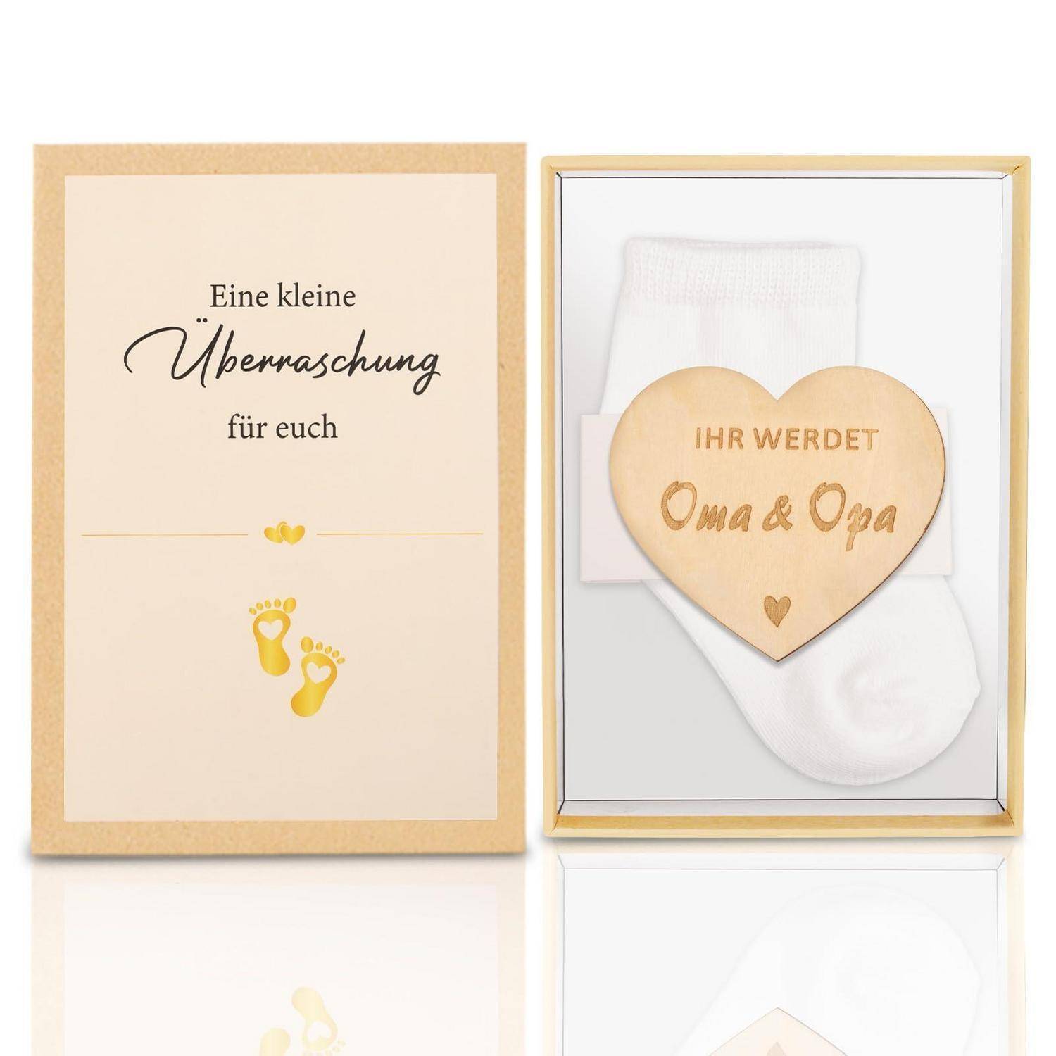 Geschenkbox-Set mit einer Karte mit der Aufschrift „Eine kleine Überraschung für euch