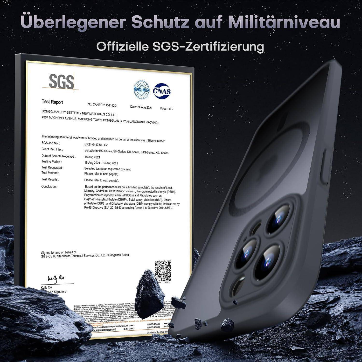 TOCOL für iPhone 12 Pro Max Hülle für Magsafe, Vollständiger Kameraschutz Stoßfest Kratzfest Transluzente Rückseite Magnetisch Handyhülle für