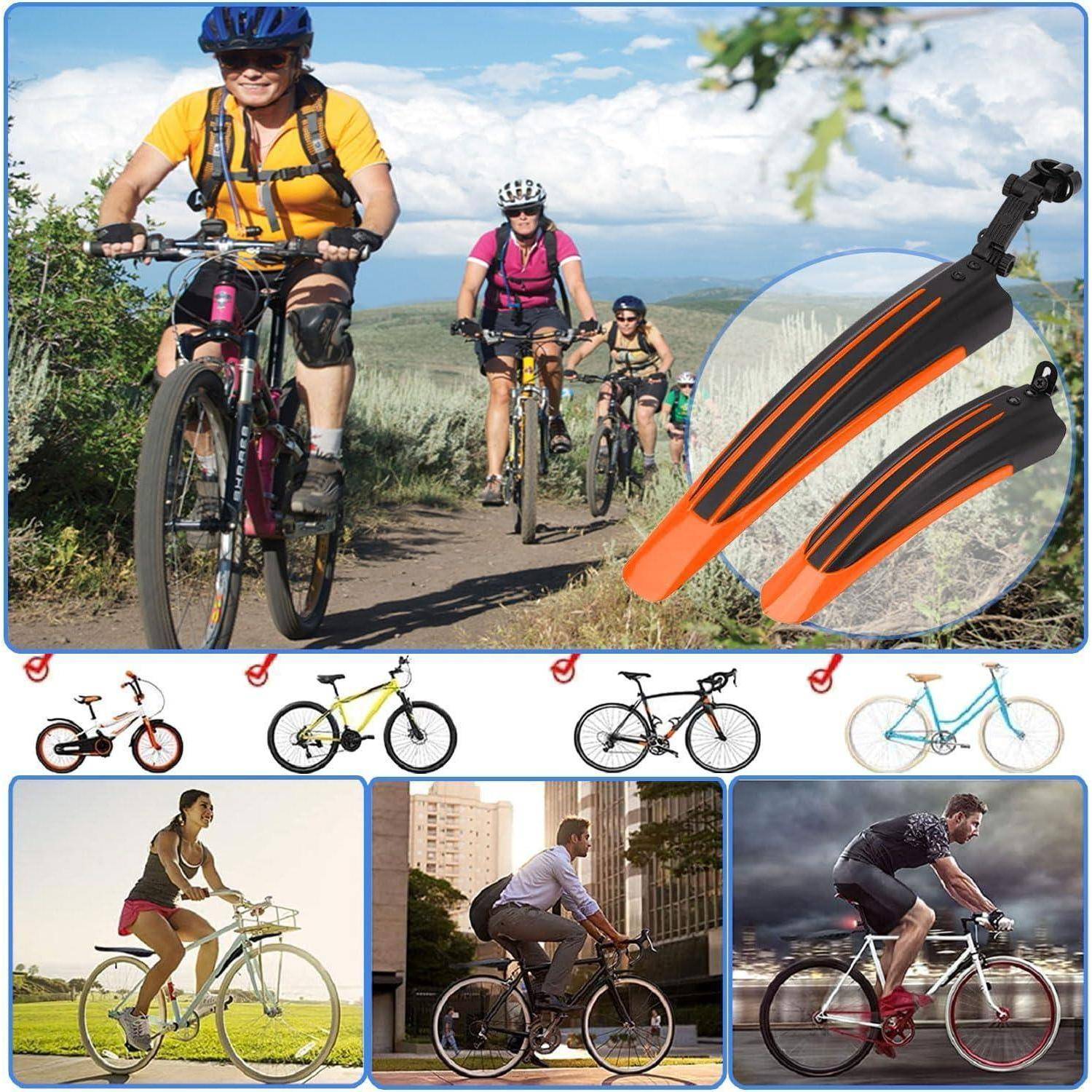 Fahrrad Schutzblech Set, Mountainbike Zubehör Spritzschutz Tragbar Verstellbar Verdicken Vorne Hinten Kotflügel Zum für MTB Rennrad Citybike 20-26