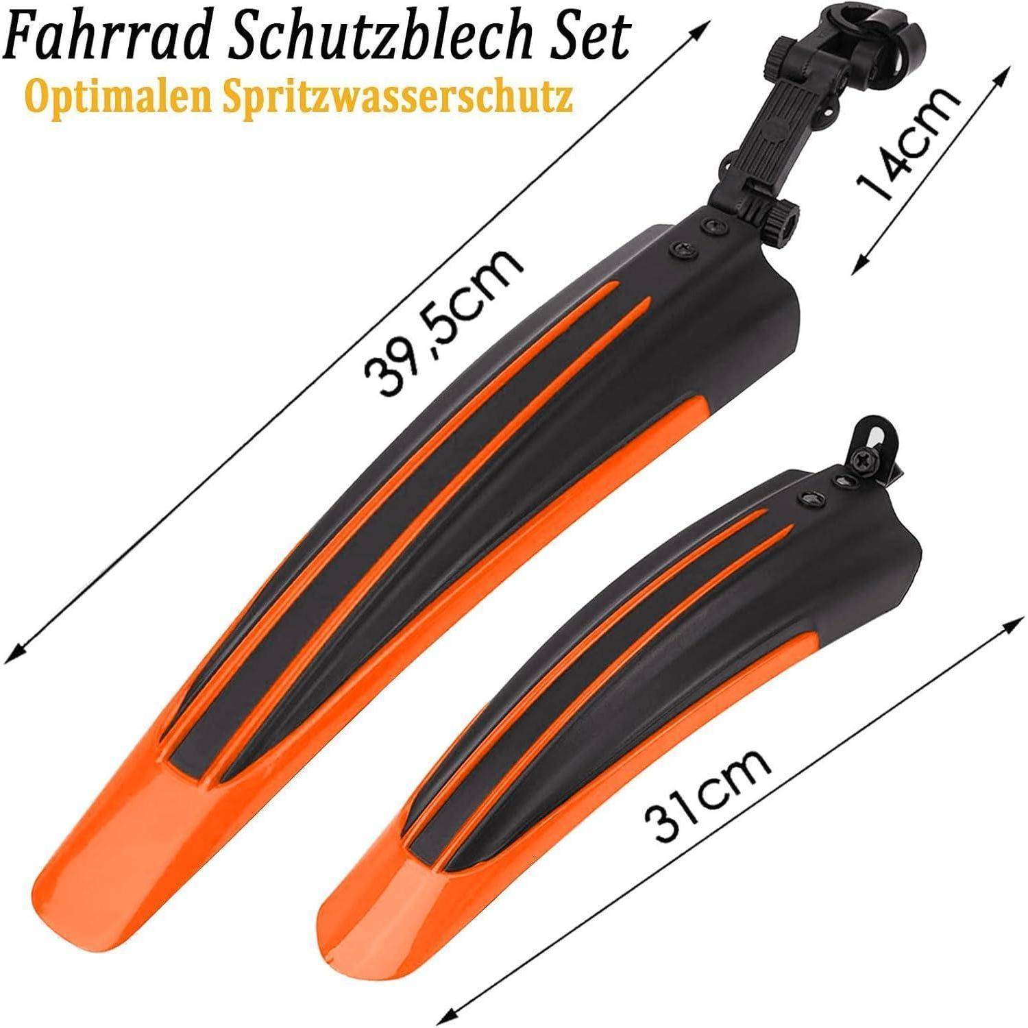 Fahrrad Schutzblech Set, Mountainbike Zubehör Spritzschutz Tragbar Verstellbar Verdicken Vorne Hinten Kotflügel Zum für MTB Rennrad Citybike 20-26