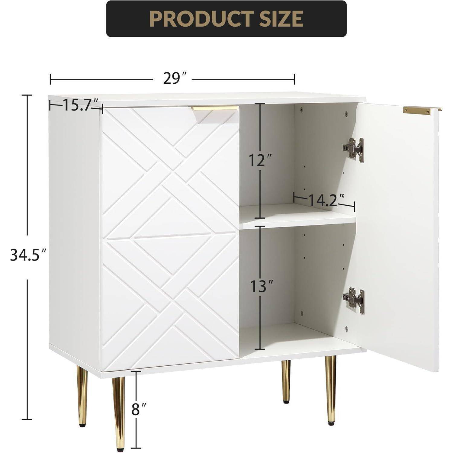 Sideboard Kommode Mit Fächern Anrichte Schrank Beistellschrank Mehrzweckschrank Standschrank Wohnzimmer Holzwerkstoff, Weiß, 39,9 cm x 73,7 cm x 87