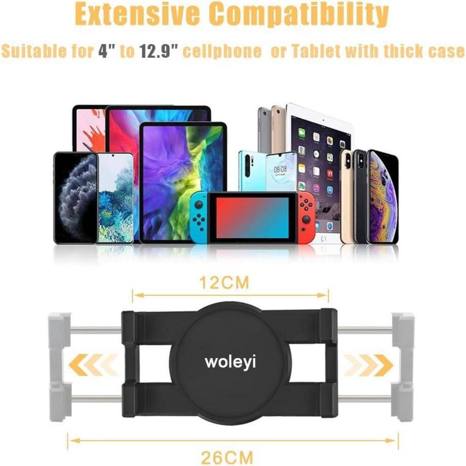 woleyi Schwanenhals Tablet Halterung 12.9 Zoll, Verstellbarer Tablet Ständer im Tisch Bett, Flexible Lang Arm Tablethalterungen für iPad Pro 9.7, 10