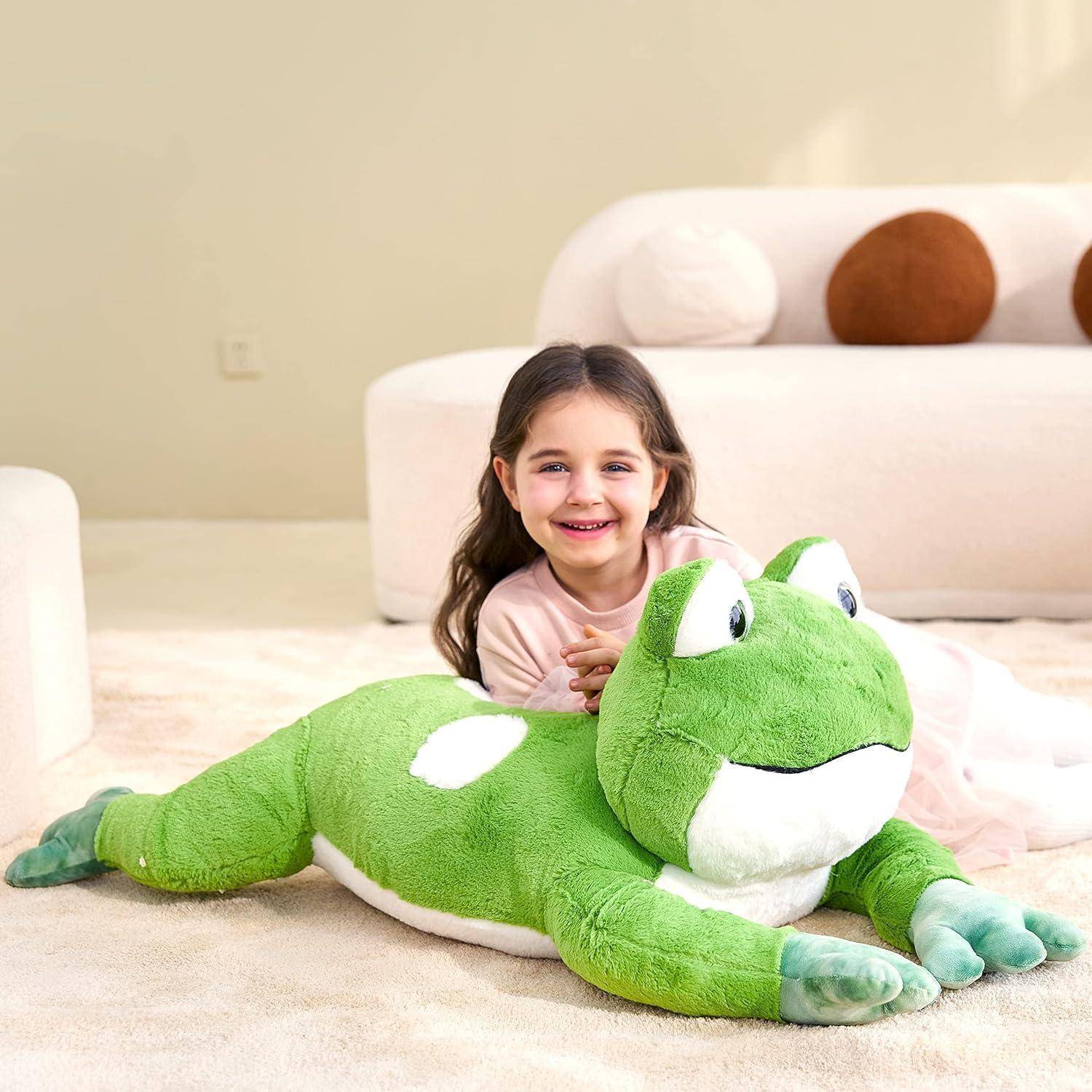 IKASA Groß Frosch Kuscheltier Riesen Stofftier,78cm Gross Plüschtier Riesige Plüsch Spielzeug Flauschige Weich Jumbo Plüschtiere,Geschenk für Kin