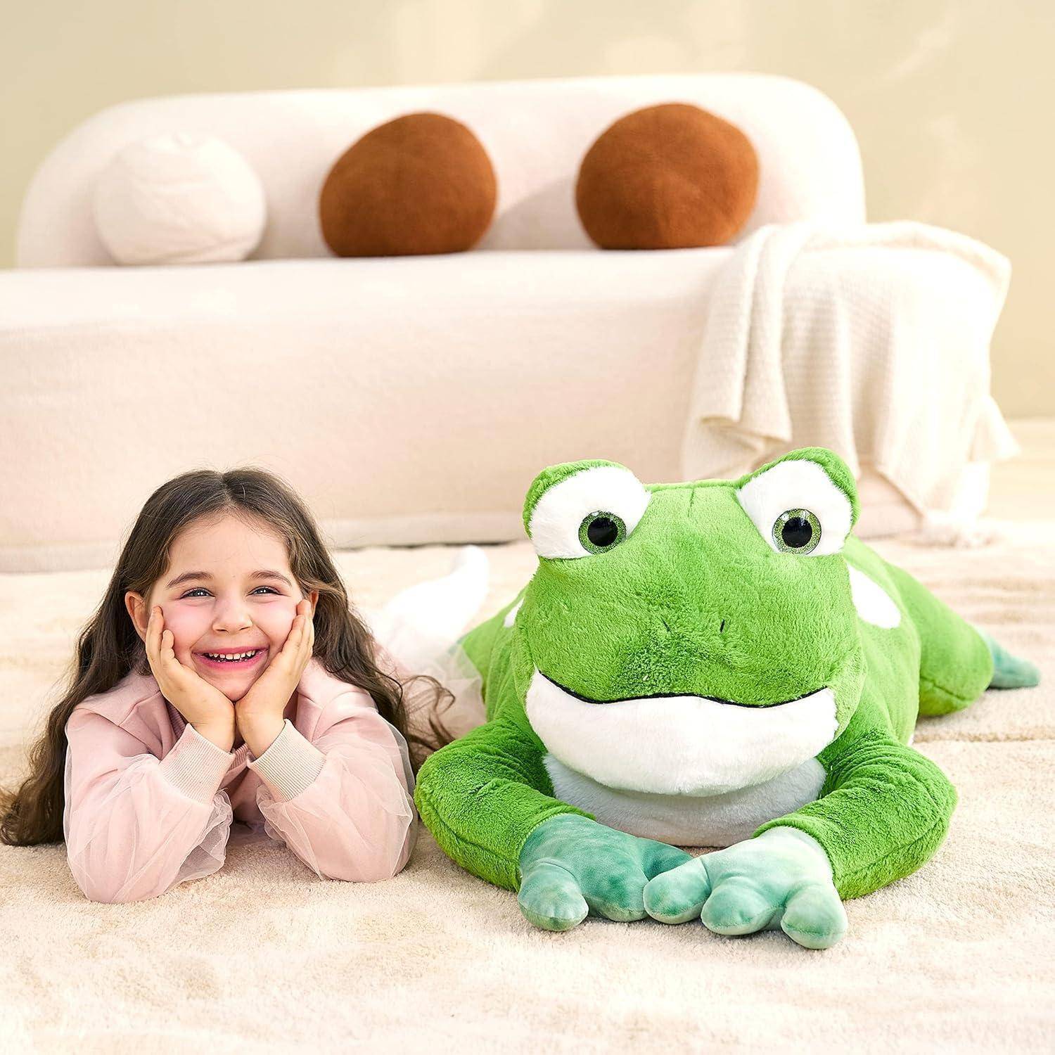 IKASA Groß Frosch Kuscheltier Riesen Stofftier,78cm Gross Plüschtier Riesige Plüsch Spielzeug Flauschige Weich Jumbo Plüschtiere,Geschenk für Kin
