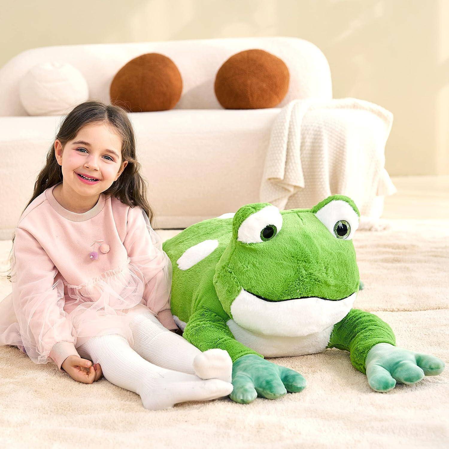 IKASA Groß Frosch Kuscheltier Riesen Stofftier,78cm Gross Plüschtier Riesige Plüsch Spielzeug Flauschige Weich Jumbo Plüschtiere,Geschenk für Kin
