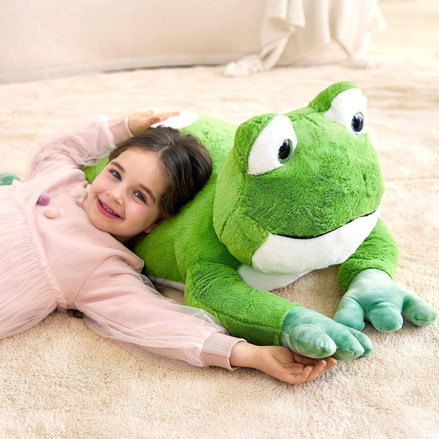 IKASA Groß Frosch Kuscheltier Riesen Stofftier,78cm Gross Plüschtier Riesige Plüsch Spielzeug Flauschige Weich Jumbo Plüschtiere,Geschenk für Kin
