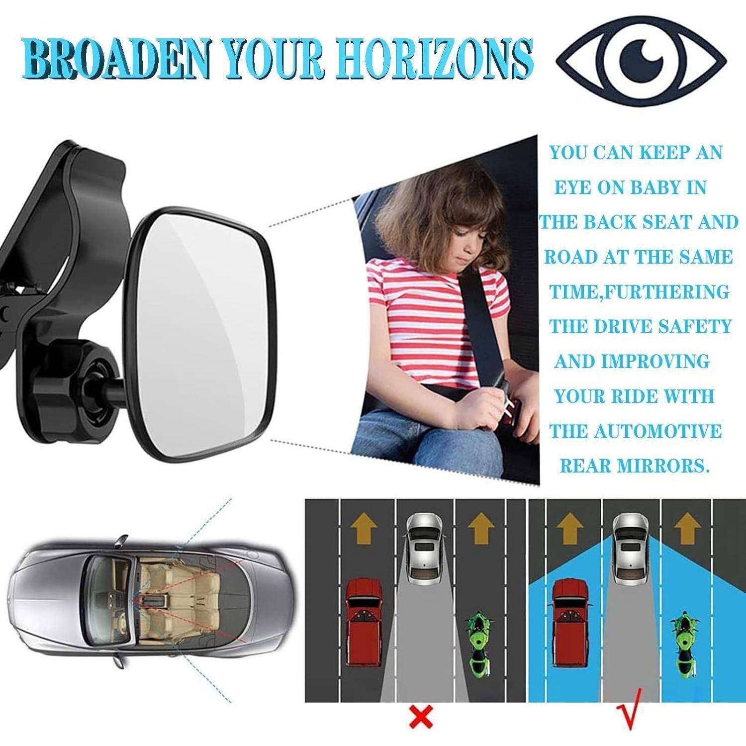 Yuentoen Rücksitzspiegel für Babys,360° Baby Autospiegel, Auto Spiegel Baby Car Mirror,Rücksitzspiegel Kinder Rückspiegel mit Rahmenclip für Mei