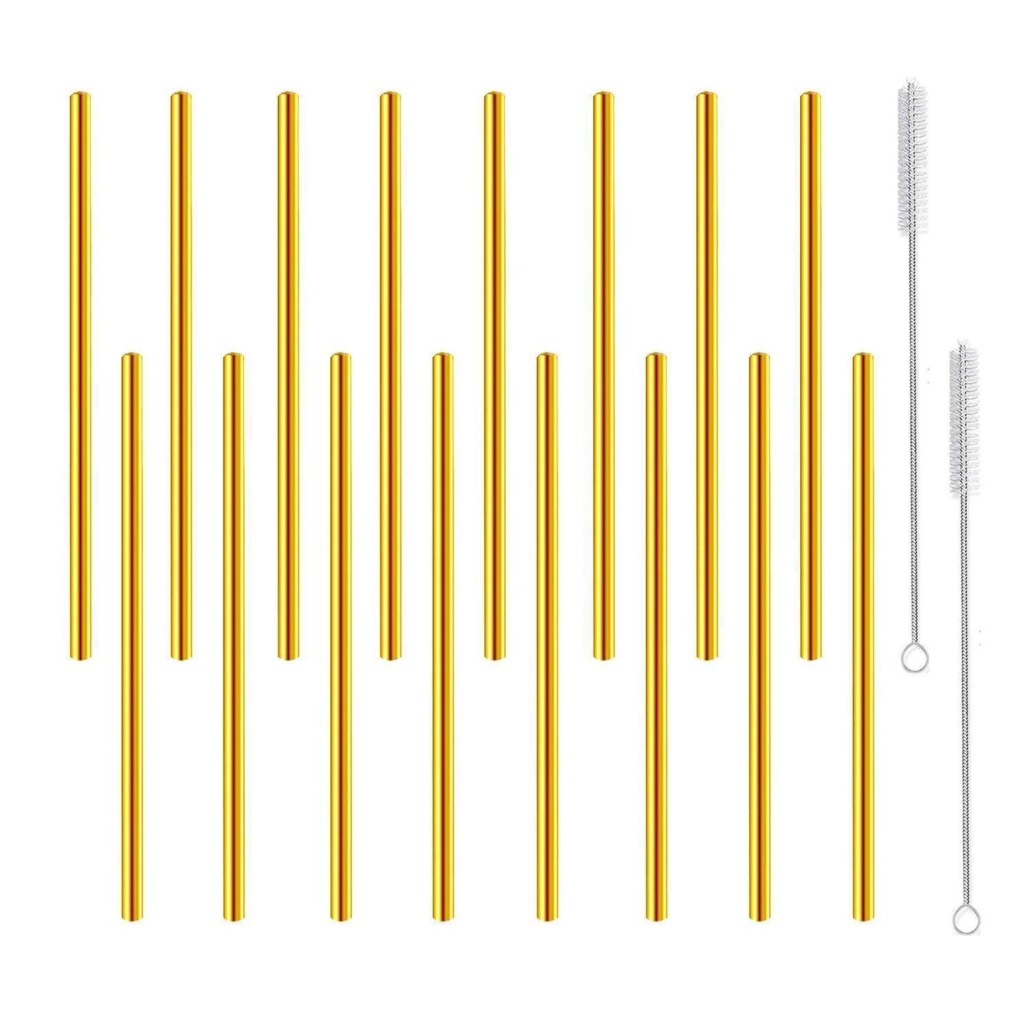 Kurze Cocktail-Strohhalme, Metall, Edelstahl, wiederverwendbar, klein, 15,2 cm, für Cocktails, Party-Zubehör, Gläser, Einmachglas, Becher, Kaffee