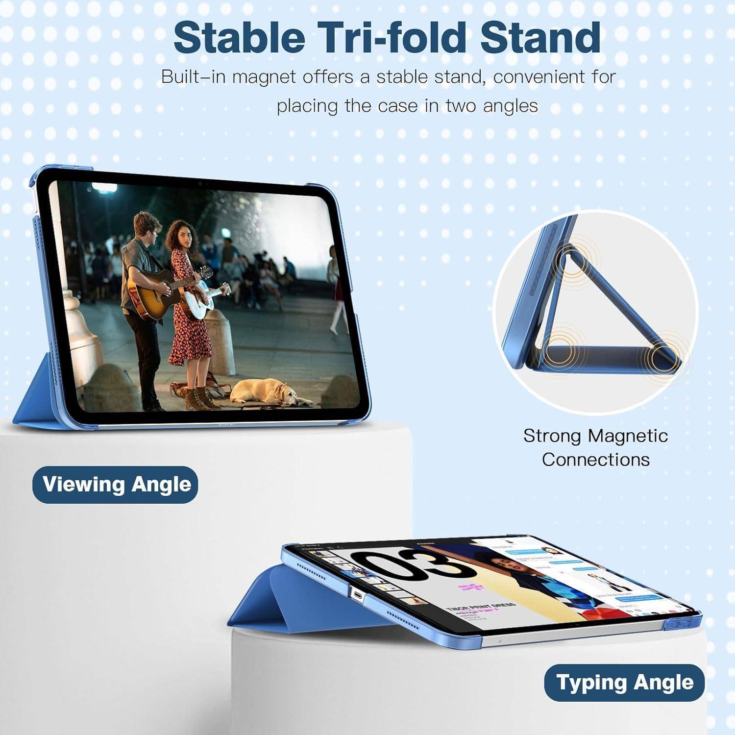 TiMOVO Hülle für iPad (A16) 11 Generation 11 Zoll 2025/iPad 10 Generation 10,9 Zoll 2022, Unterstützt Auto Schlaf/Aufwach Schutzhülle, Transluzent